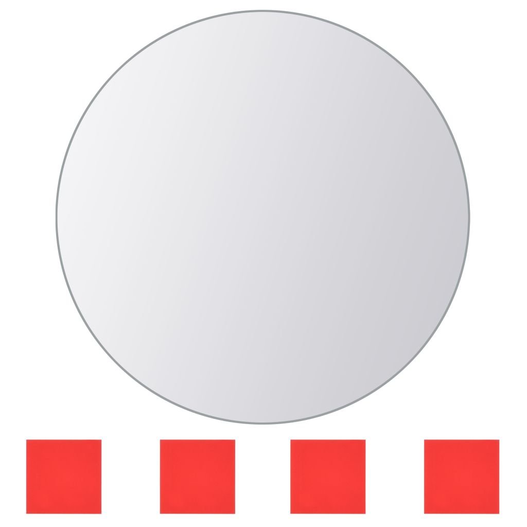 8-Piece Round Mirror Tiles Set - Shatterproof Glass Wall Mirrors for Gym, Dance Studio, Home Decor & Bathroom - Perfect for Fitness, Yoga, Dance Practice and Interior Design