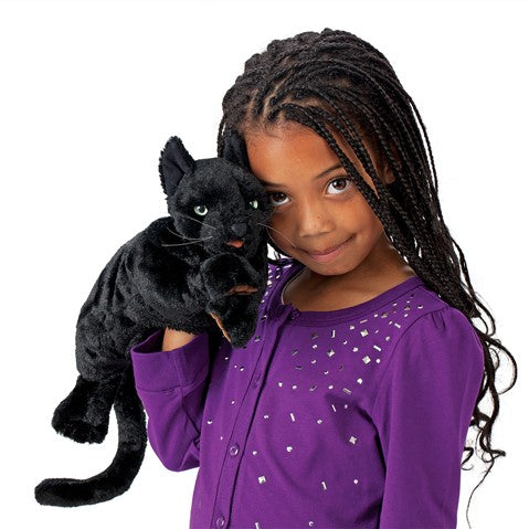 Black Cat Hand Puppet - Soft Plush Toy for Kids, Storytelling & Interactive Play - Perfect for Halloween, Birthday Gifts & Classroom Activities