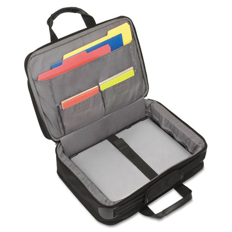 Premium Classic Smart Strap Briefcase for Business & Travel - Fits Laptops Up to 16 Inches - Durable Black Ballistic Polyester - Perfect for Office, Commute & Business Trips