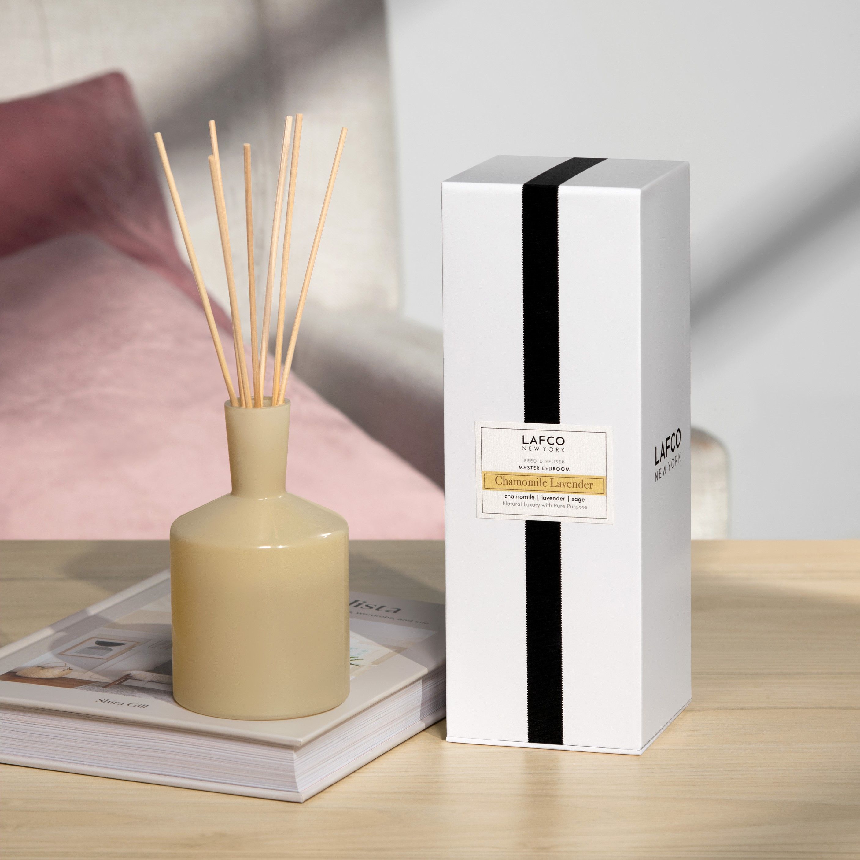 Premium Chamomile Lavender Essential Oil Reed Diffuser Set - 100% Natural Aromatherapy for Home, Office, Bedroom & Bathroom Relaxation