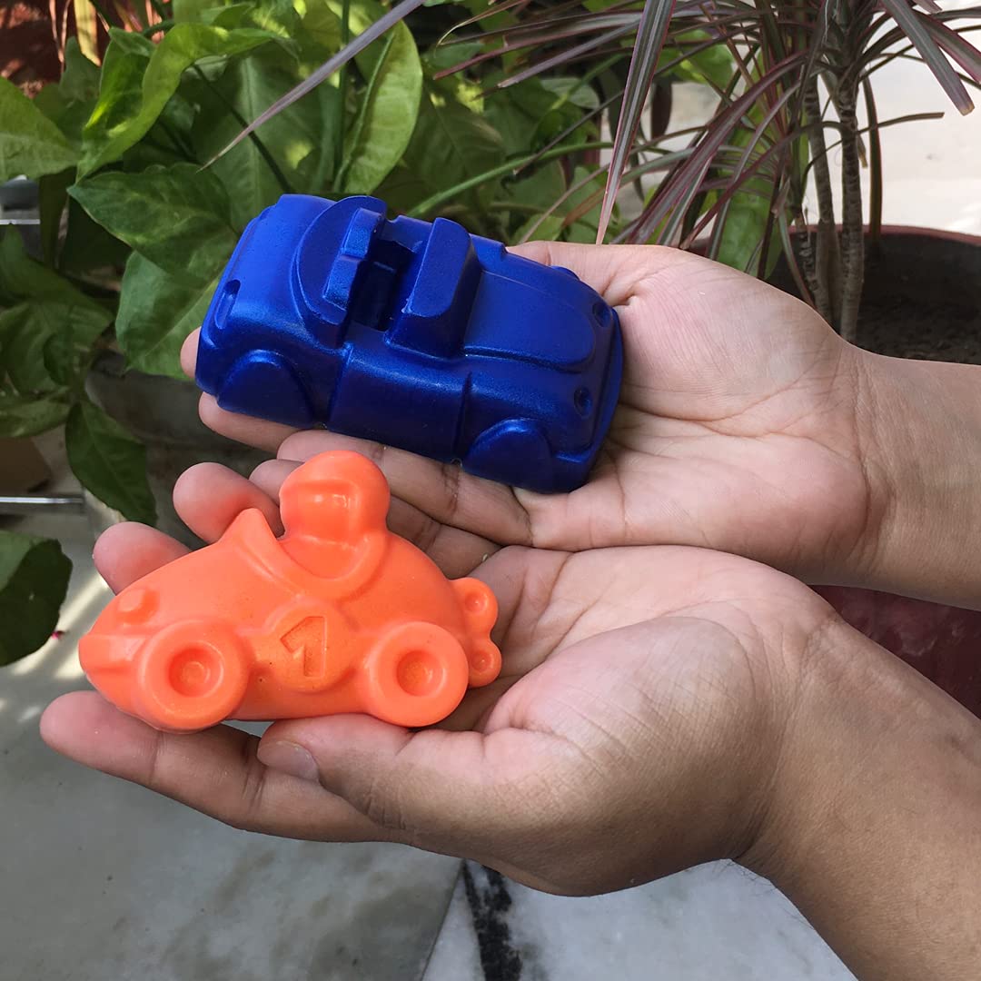 Love and Lather Natural Handmade Soap Set - Car Shaped Soap (110g) & Motorbike Soap (60g) for Kids | Paraben & SLS Free | Perfect for Birthday Gifts, Party Favors and Children's Bath Time
