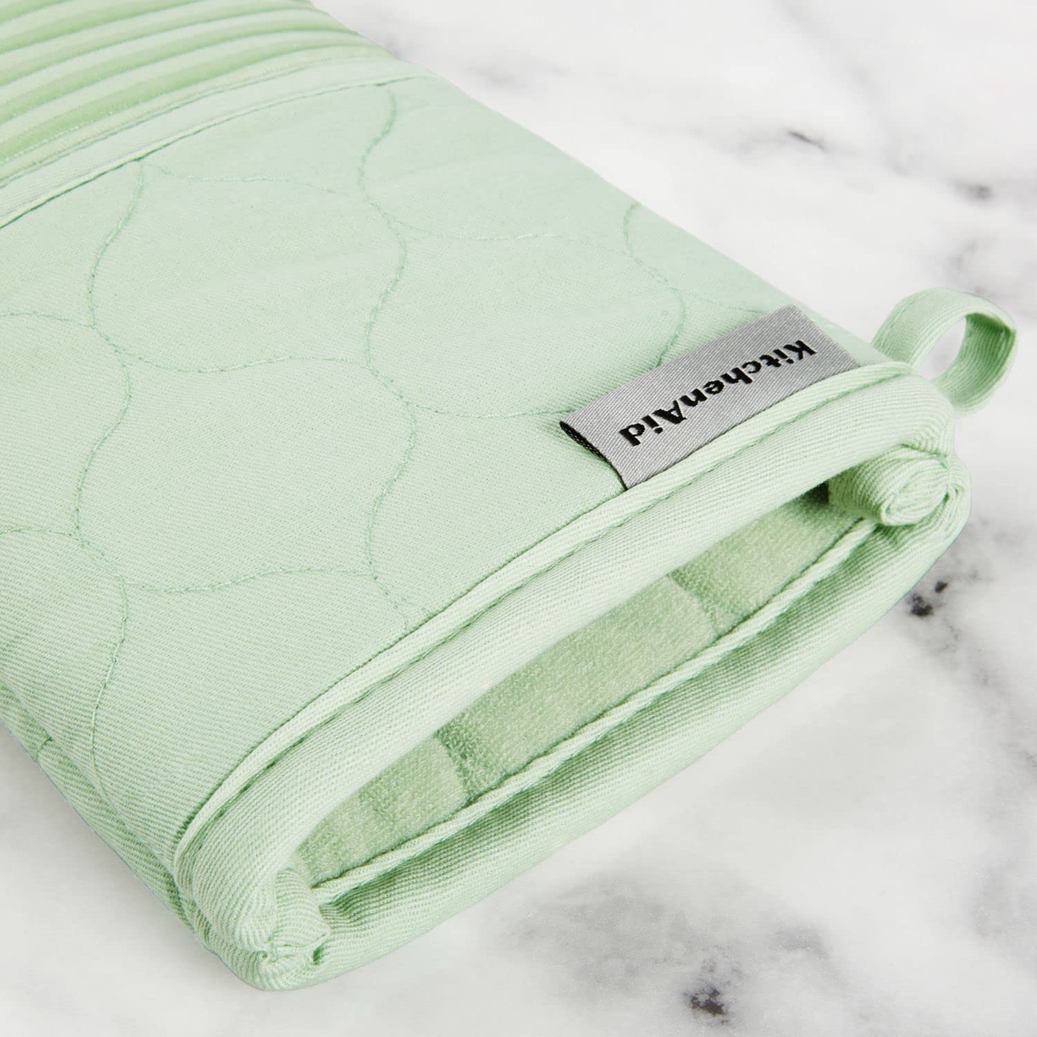 KITCHENAID Heat Resistant Quilted Cotton Terry Cloth Oven Mitt & Pot Holder Set (4-Piece) - 16