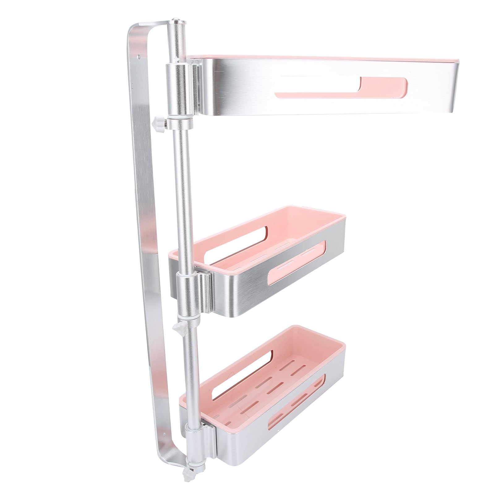 3-Tier Rotating Spice Rack Organizer - Silver & Macaron Pink Kitchen Shelf for Countertops | Space-Saving Bathroom Storage Solution | Perfect for Small Kitchens, Pantries & Vanity Organization