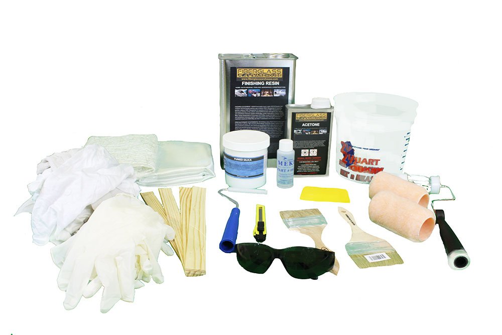 Fiberglass Repair Kit - 1 Gallon Resin & 8 Yards Fiberglass Cloth with Hardener & Tools | Boat, RV, Auto, Pool & Home Repair | DIY Fiberglass Patch & Crack Fixing Solution
