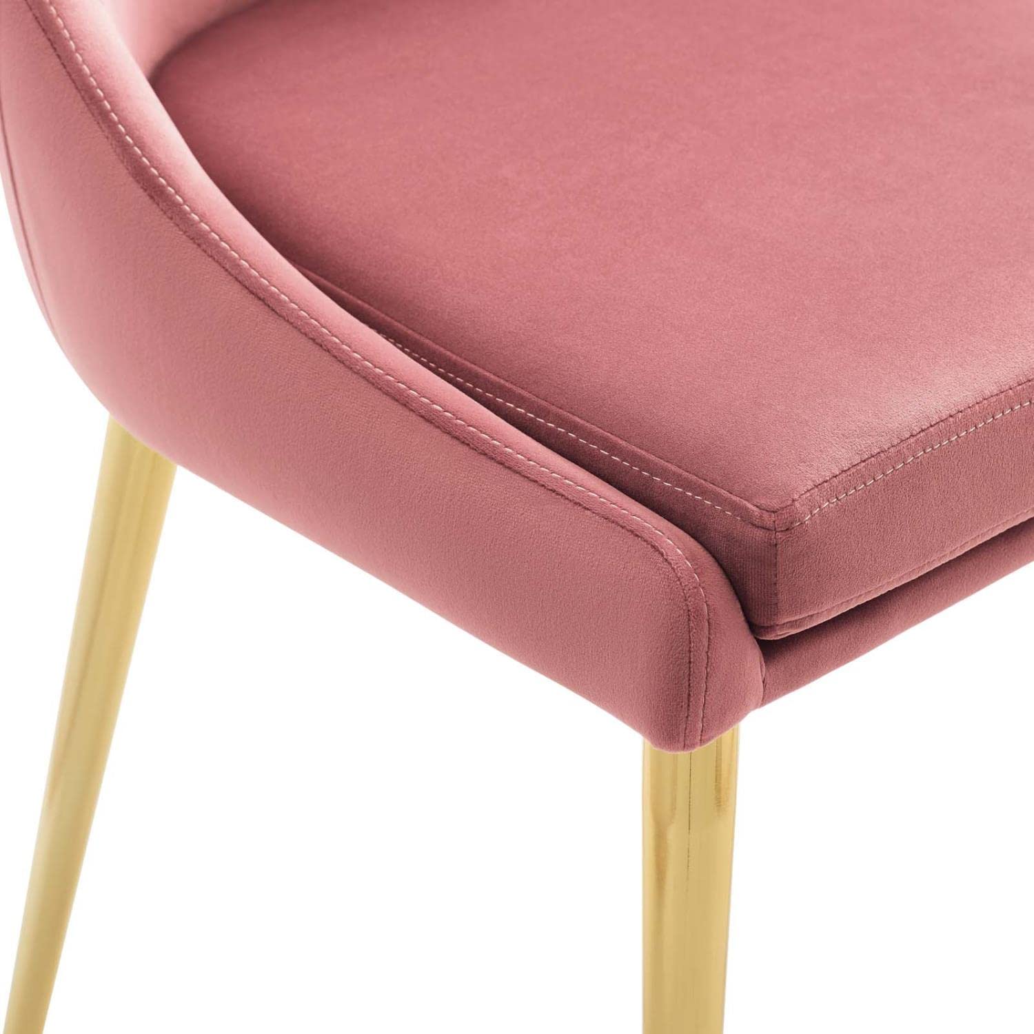 Modway Viscount Modern Accent Performance Velvet Dining Chair - Dusty Rose Velvet Upholstered Seat, Sturdy Wooden Legs for Home, Restaurant & Office Use