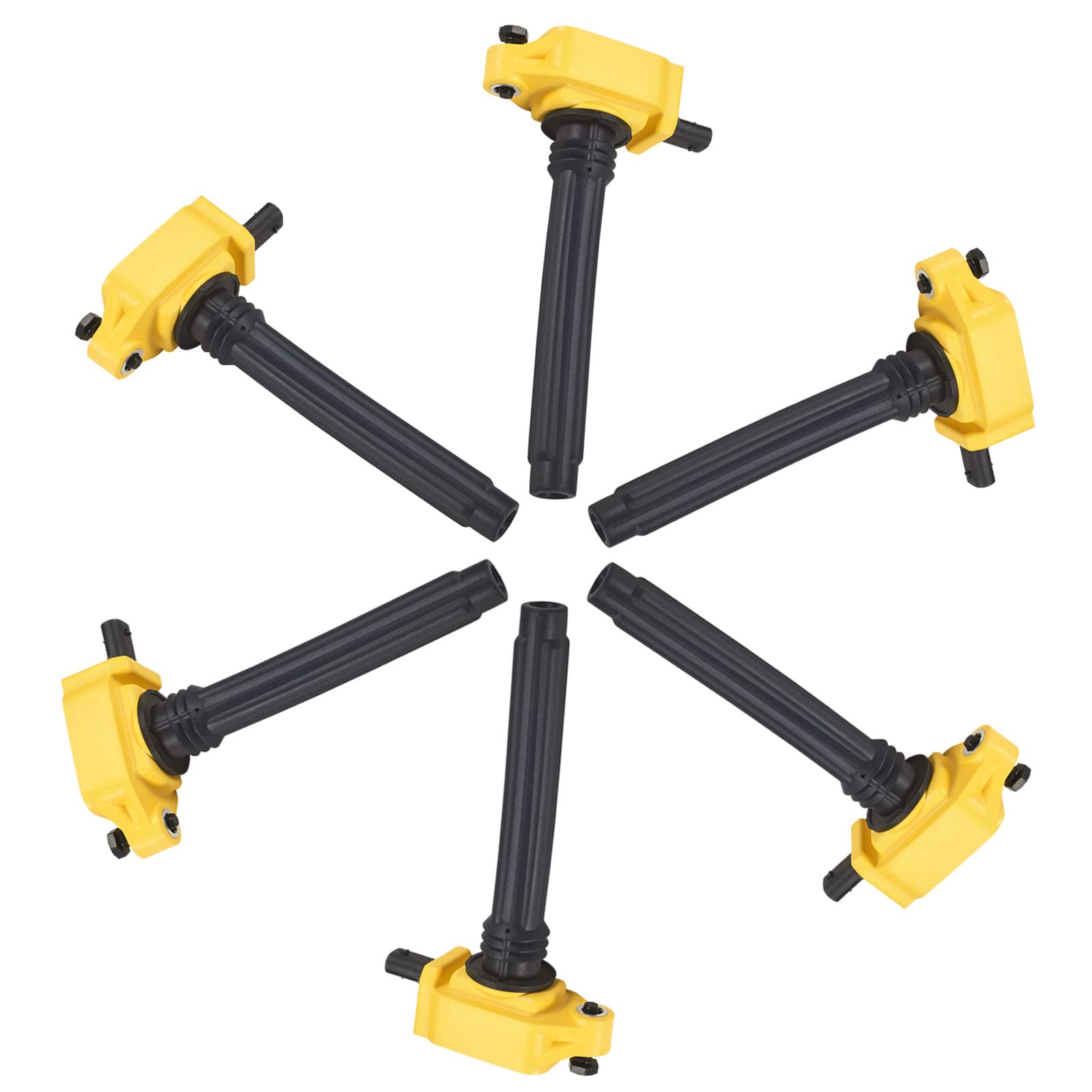 6 Pack Ignition Coil Replacement for Chrysler Dodge Jeep Ram Volkswagen 2.0L 3.2L 3.6L V6 (2011-2019) - Compatible with 200, 300, Town & Country, Avenger, Challenger, Charger, Dart, Durango, Journey, Wrangler - High Performance Engine Parts for Smooth Acceleration & Fuel Efficiency