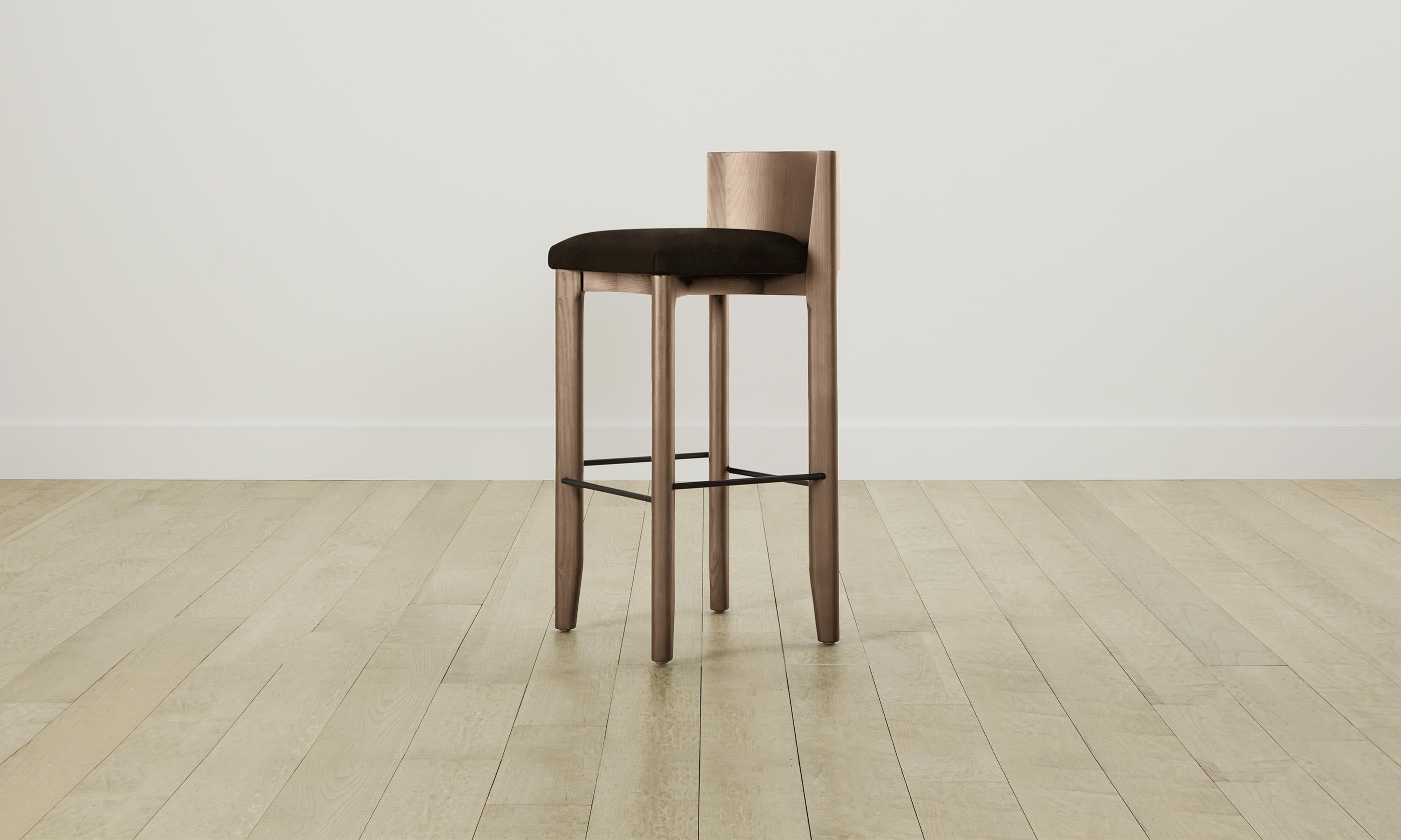 Premium Nubuck Leather Bar Stool - Espresso Brown Counter Height Stool for Kitchen Island, Home Bar & Dining Room - Modern & Comfortable Seating for Restaurants & Cafes