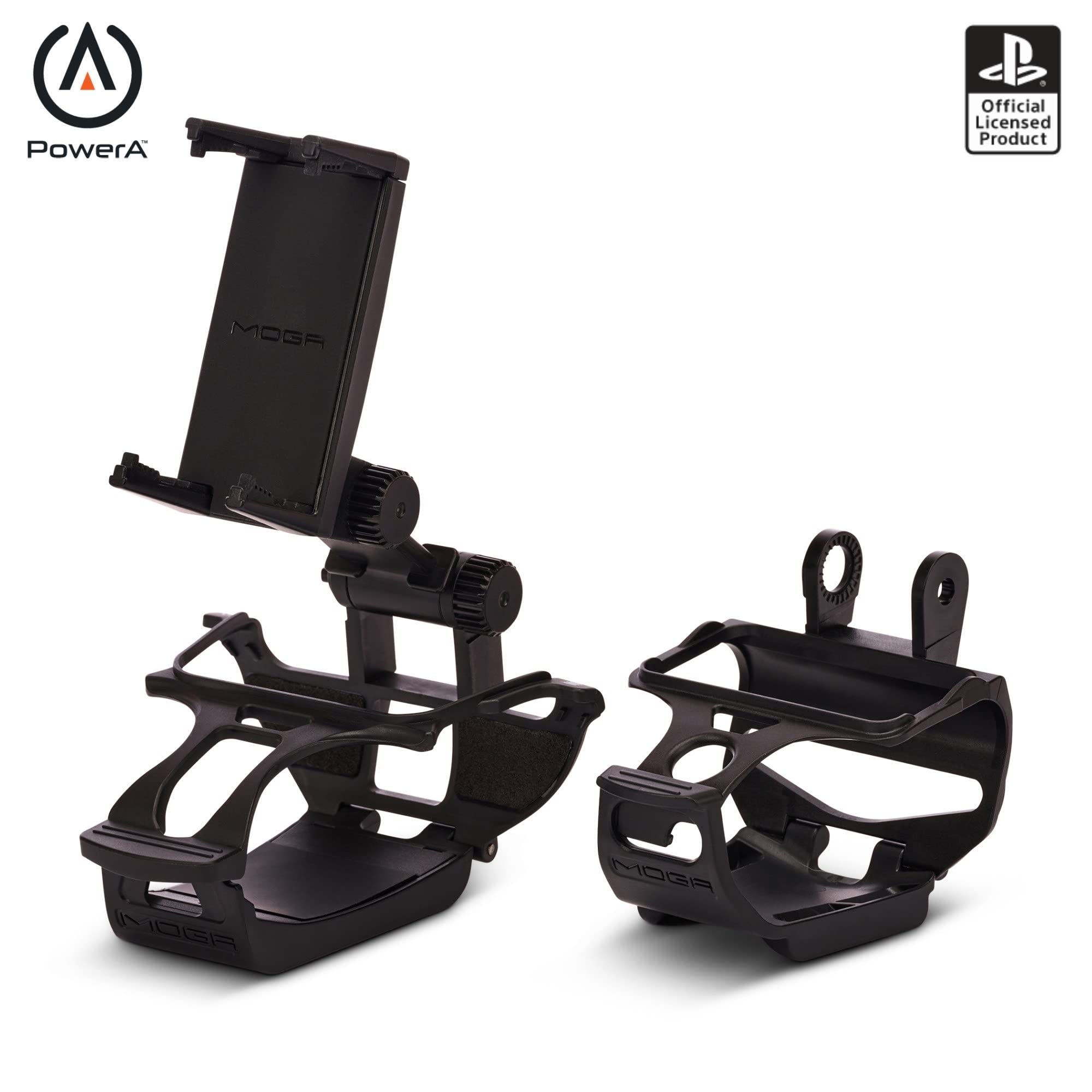 PowerA MOGA Mobile Gaming Clip - Compatible with DualSense & DualShock 4 Wireless Controllers | Phone Mount for PS5/PS4 Gaming on the Go | Perfect for Travel, Commuting & Cloud Gaming