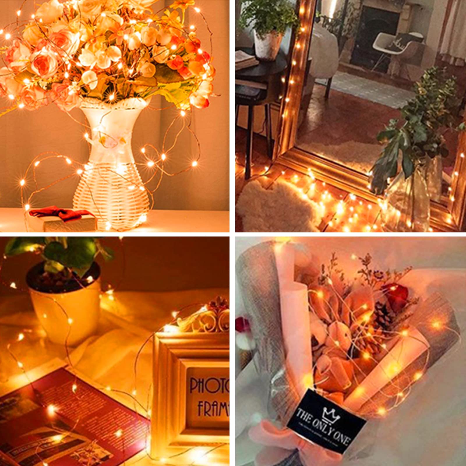 2 Pack 200 LED Fairy Lights Battery Operated String Lights with Remote & 8 Modes - 33FT Waterproof Copper Wire Twinkle Lights for Christmas, Wedding, Party, Garden, Patio, Bedroom, Outdoor & Indoor Decor (Warm White)