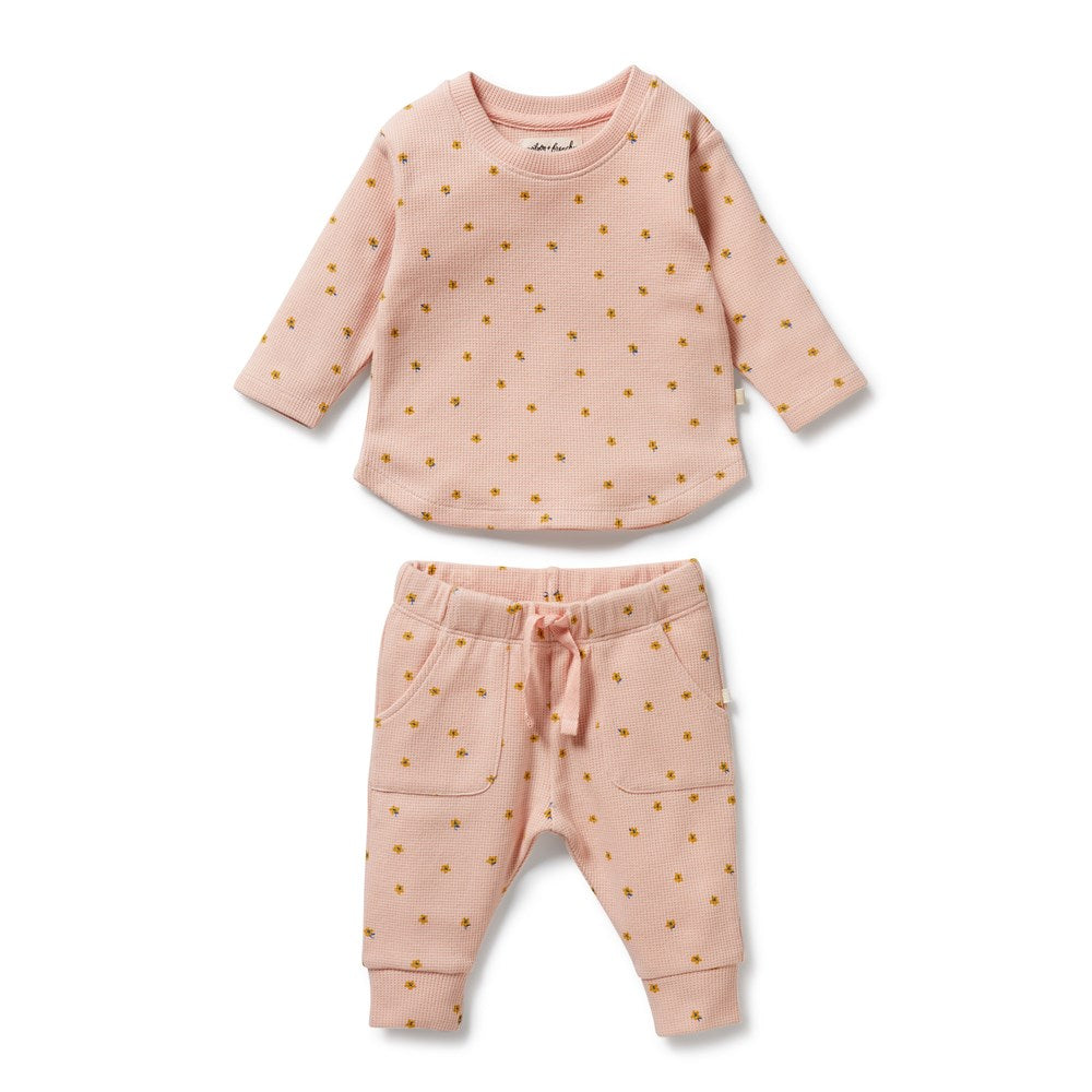 Little Fleur Organic Cotton Waffle Weave Baby Blanket & Swaddle Set - Soft & Breathable for Newborns, Infants & Toddlers - Perfect for Nursery, Stroller & Cuddle Time