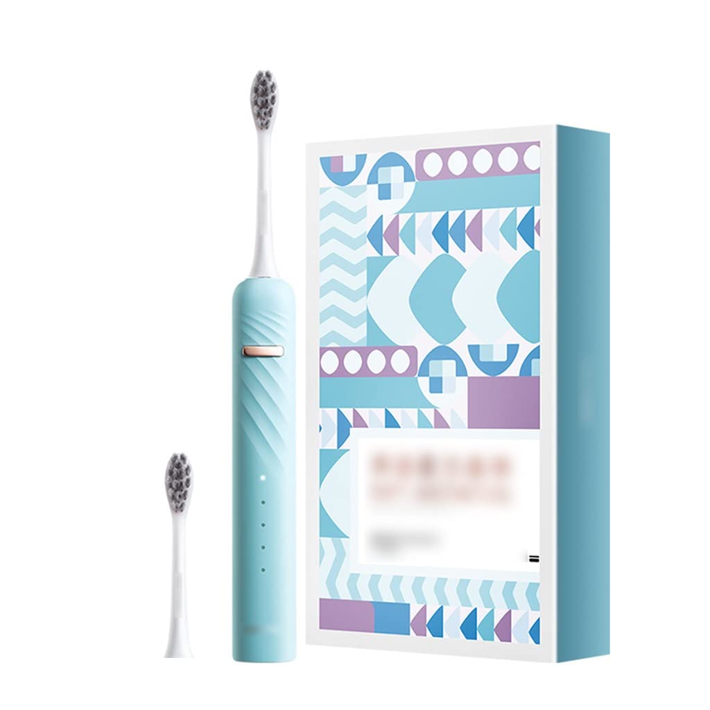 Rechargeable Electric Toothbrush for Adults - Sonic Toothbrush Set with Soft Bristles & Whitening Mode, Blue (24 x 1.5cm) - Perfect for Travel, Home & Daily Oral Care