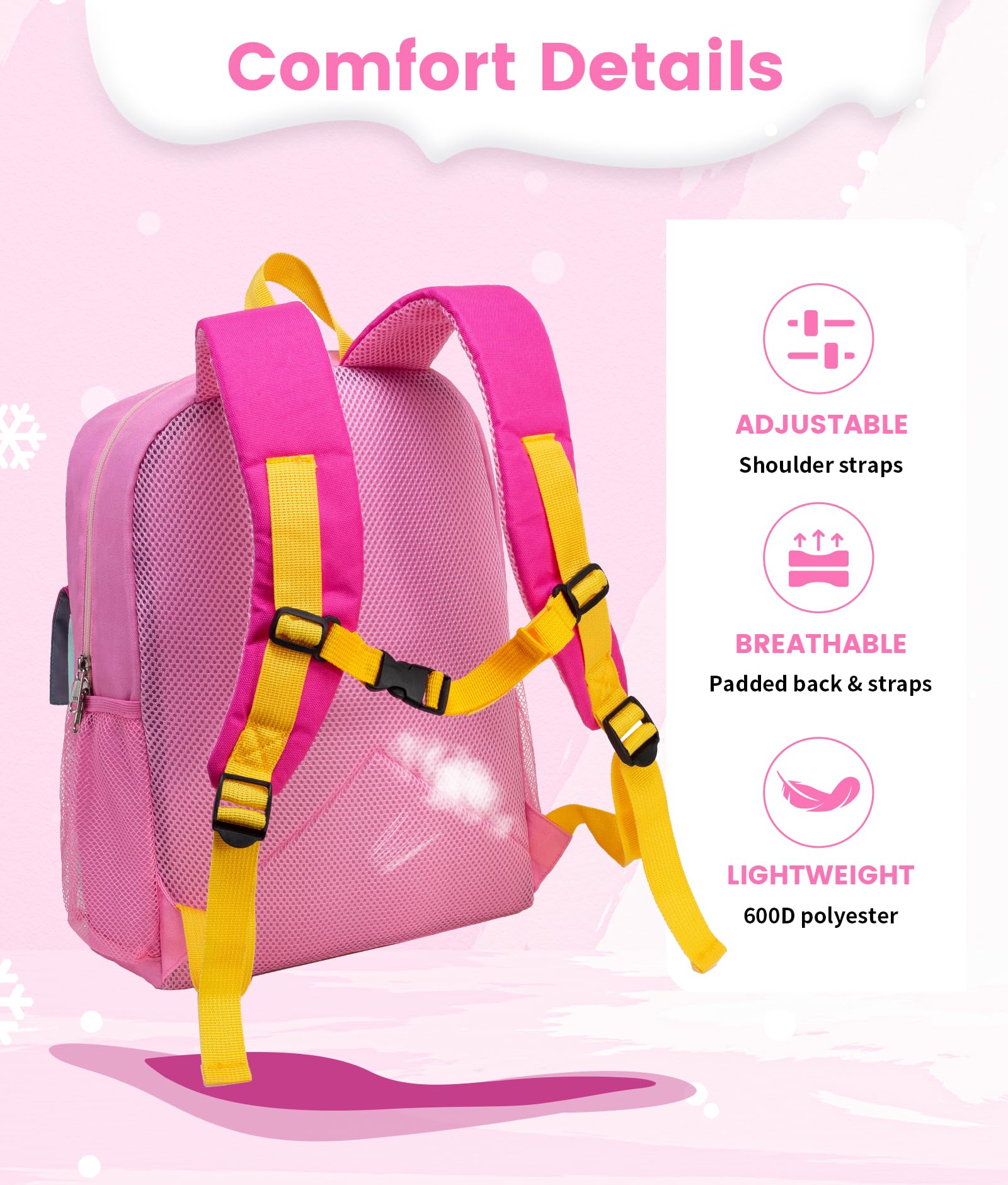 **Vorspack Toddler Backpack for Girls & Boys - Cute Small Preschool Backpack for Kids Ages 3-8, Lightweight & Durable Kindergarten School Backpack (Pink) - Perfect for School, Travel & Daycare**