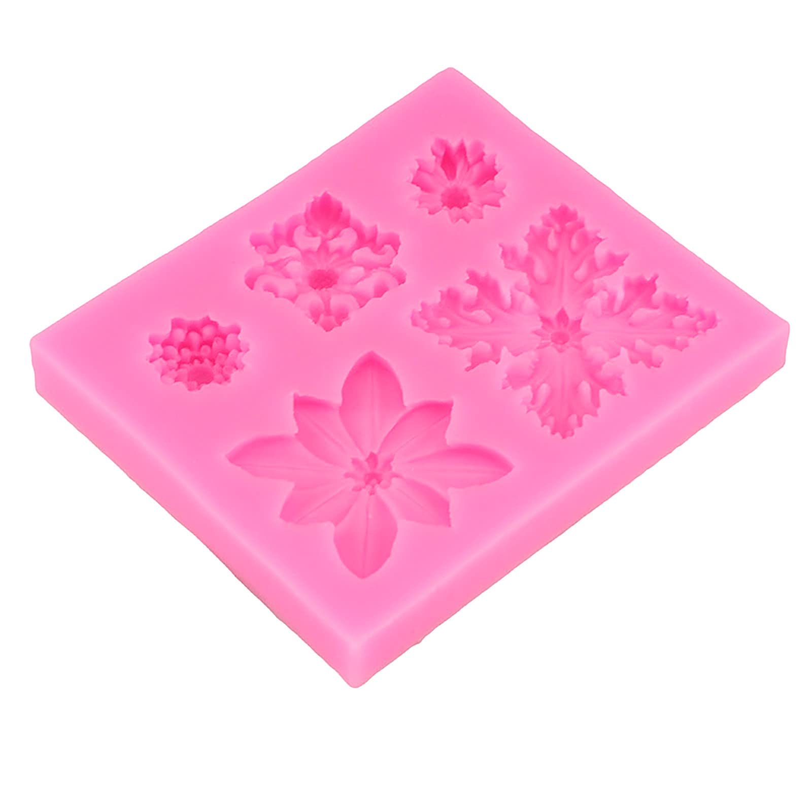 Premium Silicone Flower Mold for DIY Polymer Clay Earrings - Tiny Daisy Silicone Mould for Resin, Fondant & Jewelry Making - Flexible & Reusable - Perfect for Handmade Crafts & DIY Projects - Also Great for Food Vacuum Sealing (Pink, One Size) - Ideal for Crafters, Bakers & Home Organizers