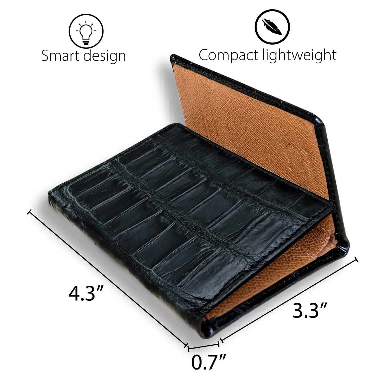 Premium Black Alligator Leather Wallet for Men - Large Capacity RFID Blocking Trifold Design with 8 Credit Card Slots - Perfect Gift for Dad, Husband, Brother (Birthday, Christmas) - Ideal for Everyday Use, Business Travel & Special Occasions