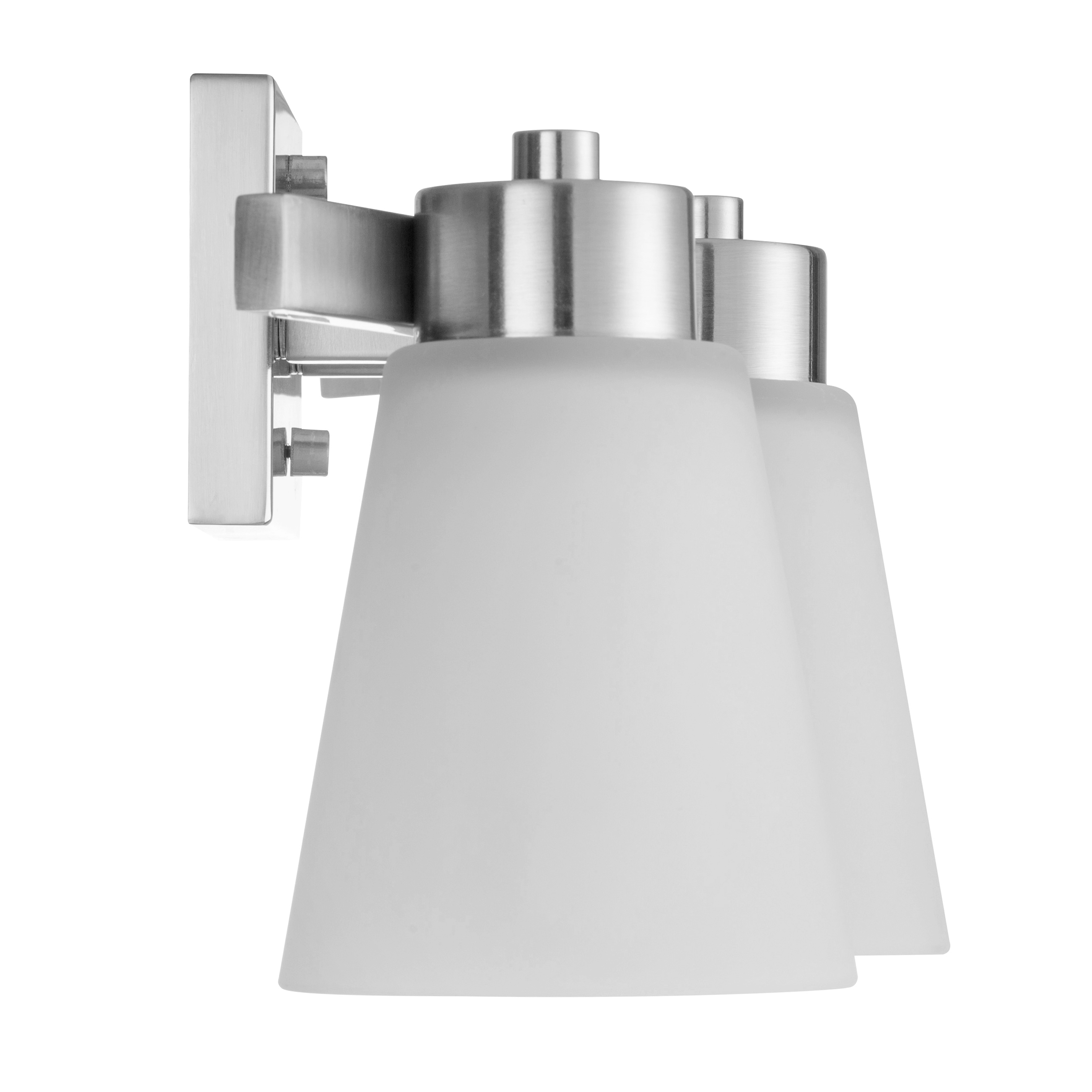 Fairendale 3-Light Vanity Light Fixture with Frosted Glass Shades in Brushed Nickel Finish - Perfect for Bathroom, Bedroom, and Dressing Room Lighting