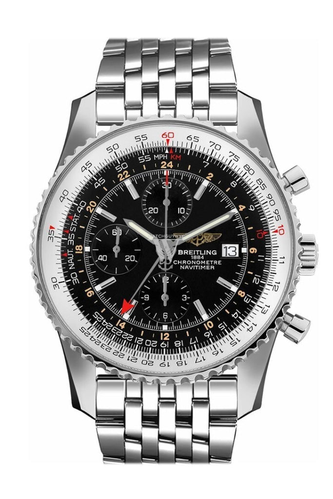 Breitling Navitimer World Automatic Men's Watch A2432212 B726 - Luxury Pilot Chronograph for Travel & Business