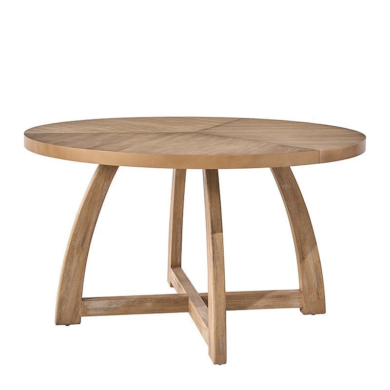 Sherry 54 Inch Solid Wood Round Dining Table - Rustic Farmhouse Style for Kitchen, Dining Room & Outdoor Patio