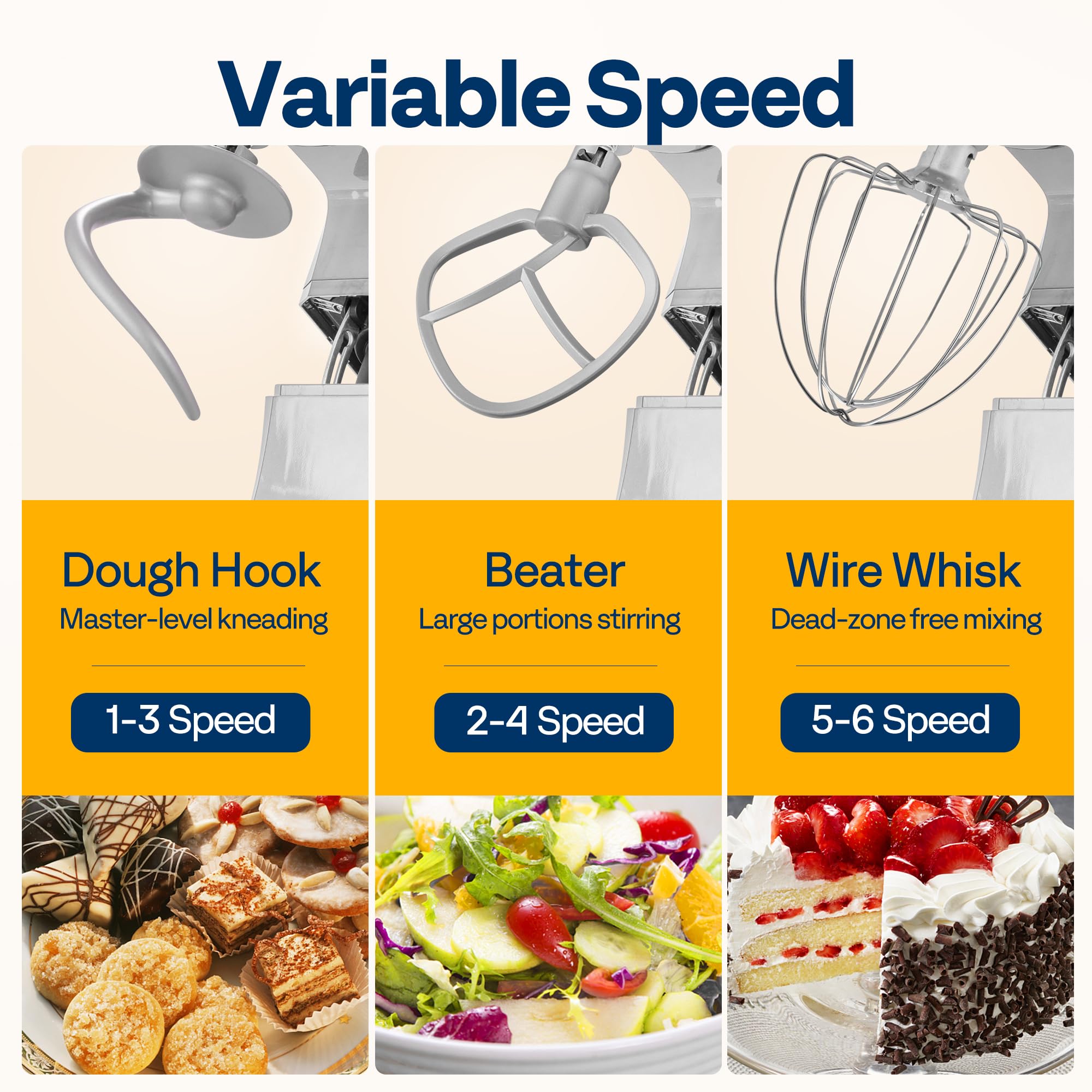 VIVOHOME 9-in-1 Multifunctional Stand Mixer with Fermentation, 6 Speed 7.5 Quart Electric Kitchen Mixer - Includes Meat Grinder, Juice Blender, Vegetable Slicer, Pasta & Cookie Maker (Silver) | Perfect for Baking, Cooking, Meal Prep & Homemade Juices