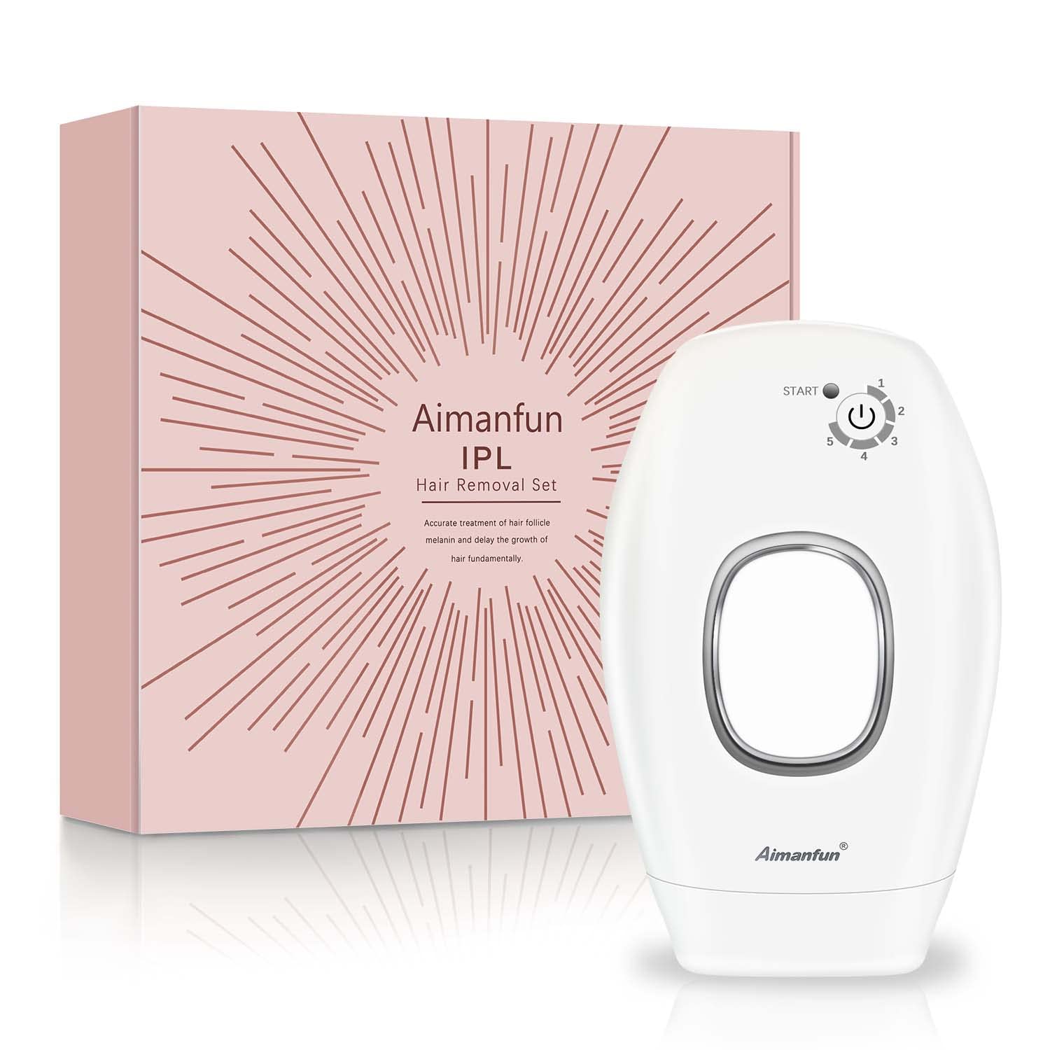 FDA Cleared IPL Hair Removal Device for Women & Men - Aimanfun At-Home Painless Permanent Laser Hair Remover for Face & Body - Corded White Hair Removal Machine with 2 Year Warranty - Perfect for Smooth Legs, Underarms & Bikini Line at Home