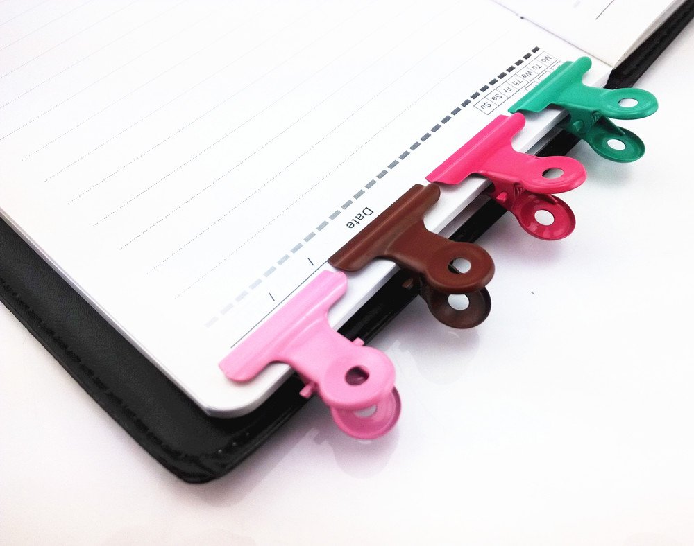 20pcs Mixed Color Metal Bulldog Clips - Heavy Duty Utility Paper Clips & Hinge Clips for Office, School, Home Organization - Perfect for Documents, Crafts, Bulletin Boards & DIY Projects