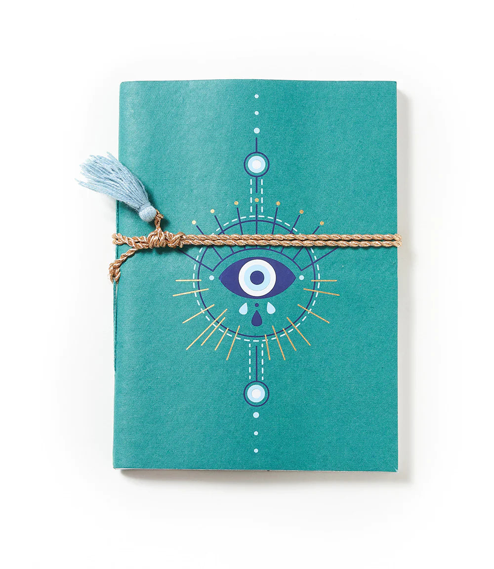 Evil Eye Drishti Recycled Paper Journal - Spiritual Notebook for Manifestation, Gratitude & Protection - Perfect for Meditation, Yoga & Wiccan Practices