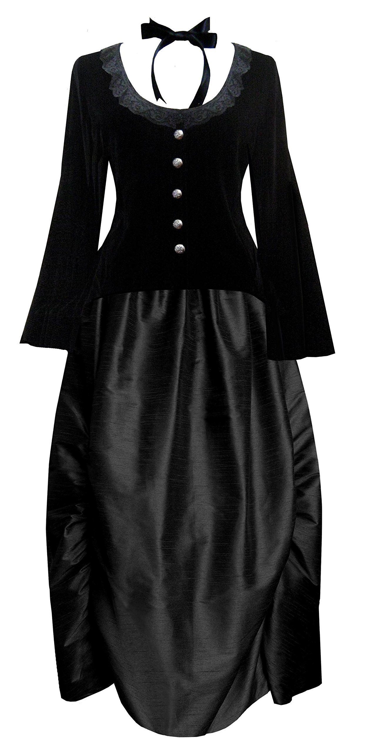 Victorian Steampunk Gothic Women's Top and Skirt Set - Vintage Civil War Style Corset Blouse & Bustle Skirt for Cosplay, Renaissance Fairs, and Gothic Fashion Lovers