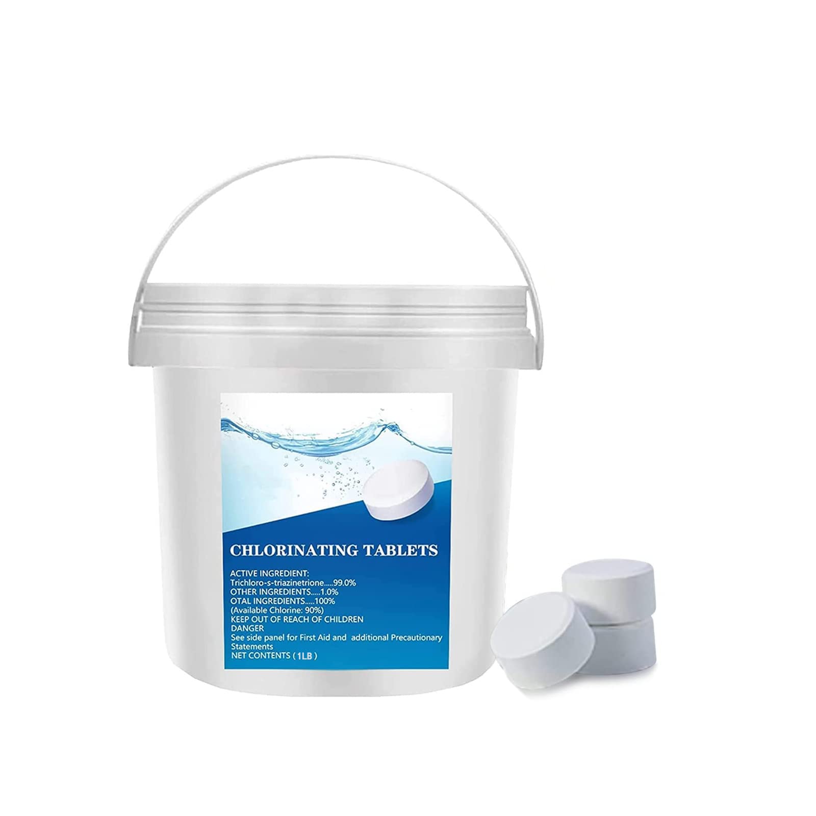 1 Inch Pool Chlorine Tablets 1LB/2LB - Slow Dissolving Chlorine Tabs for Small Pools, Spas & Hot Tubs | Above Ground Pool Maintenance | Keeps Water Clean & Clear for Swimming & Relaxation