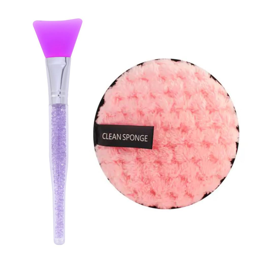 Eco-Friendly Reusable Makeup Remover Pads & Cloths - Gentle Microfiber Face Pads for All Skin Types | Washable Makeup Eraser with Free Face Pack Brush | Perfect for Travel, Daily Skincare & Sustainable Beauty Routine