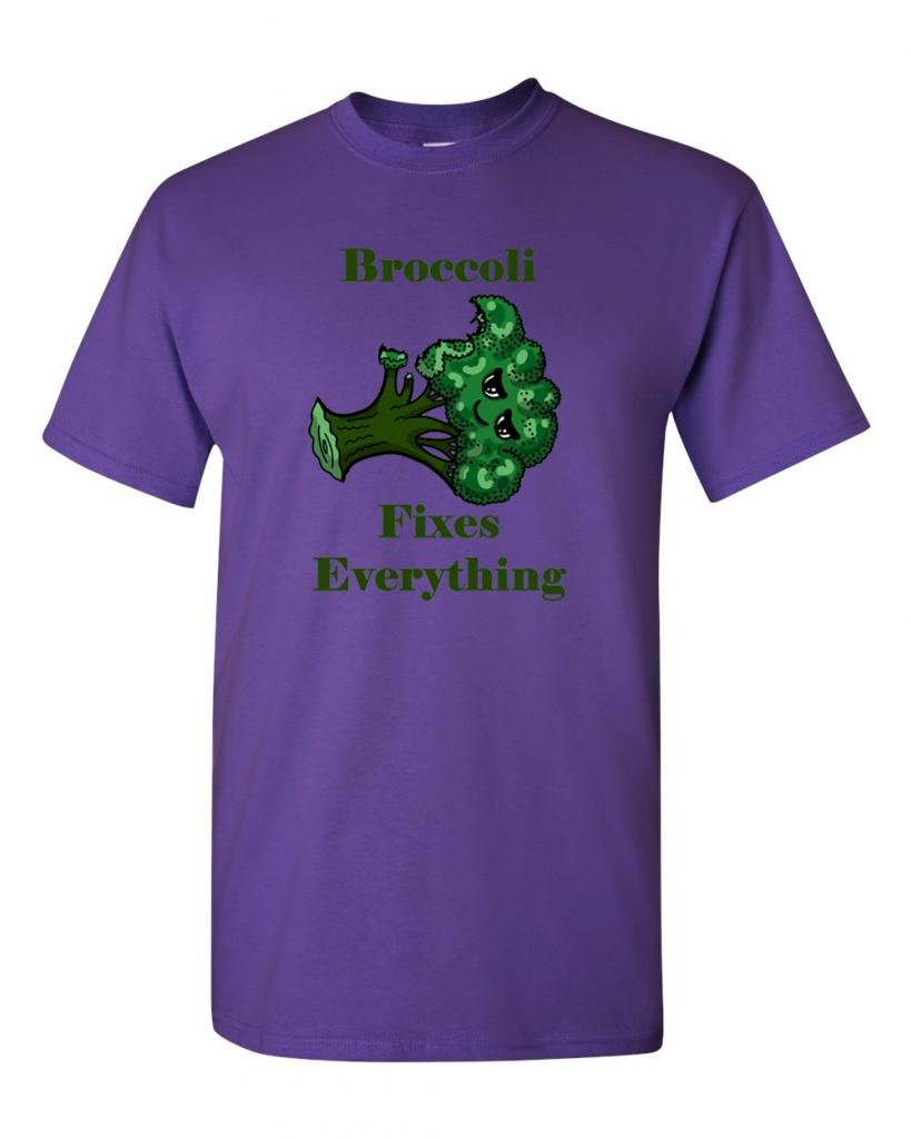 Broccoli Fixes Everything Funny Adult T-Shirt - Trendy Graphic Tee for Casual Wear, Gifts & Everyday Outfits