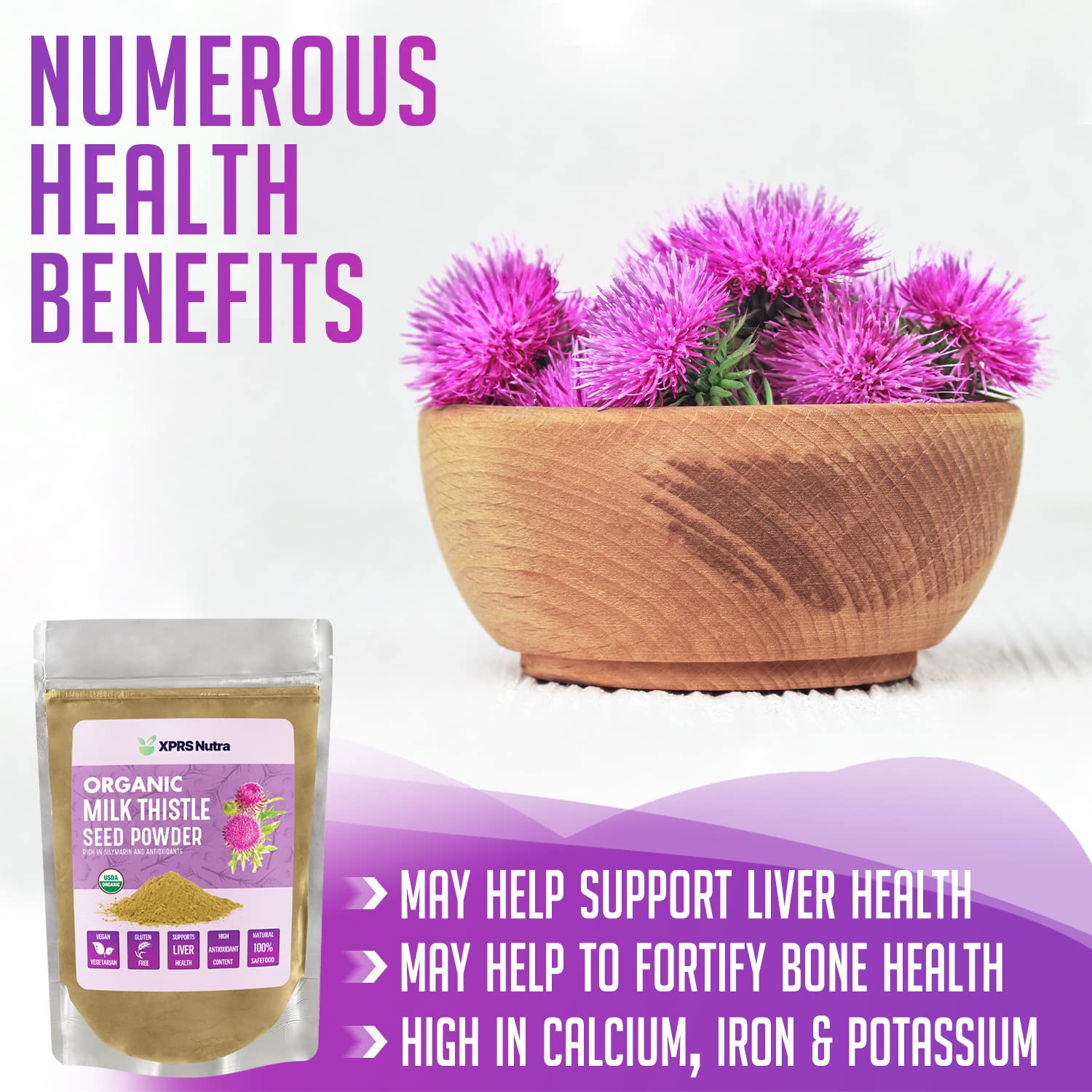 Organic Milk Thistle Seed Powder - Premium Silymarin & Antioxidant-Rich Supplement for Liver Detox & Health - Vegan, Non-GMO, Gluten-Free (8oz) - Ideal for Smoothies, Teas & Daily Wellness Routine