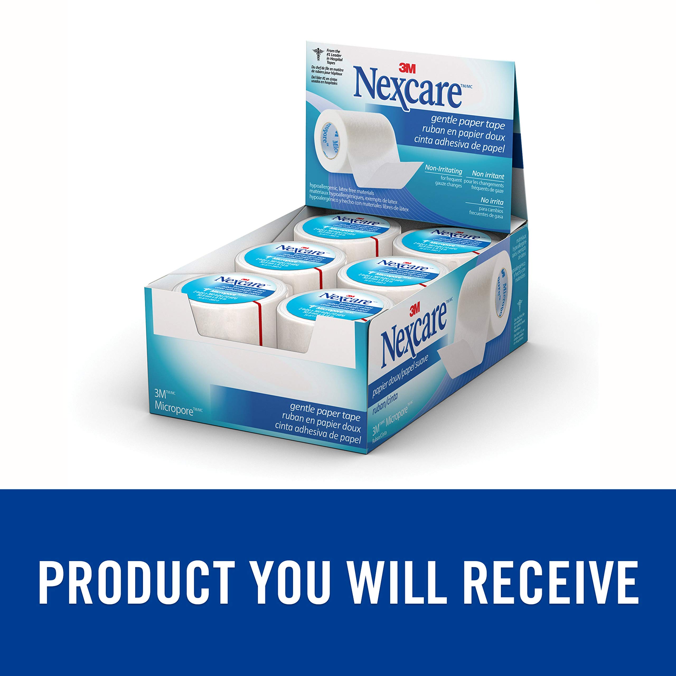 Nexcare Micropore Gentle Paper First Aid Tape 1 Inch x 10 Yards - Hypoallergenic Medical Tape for Securing Gauze & Wound Dressings - 36 Rolls - Perfect for First Aid Kits, Hospitals & Home Care