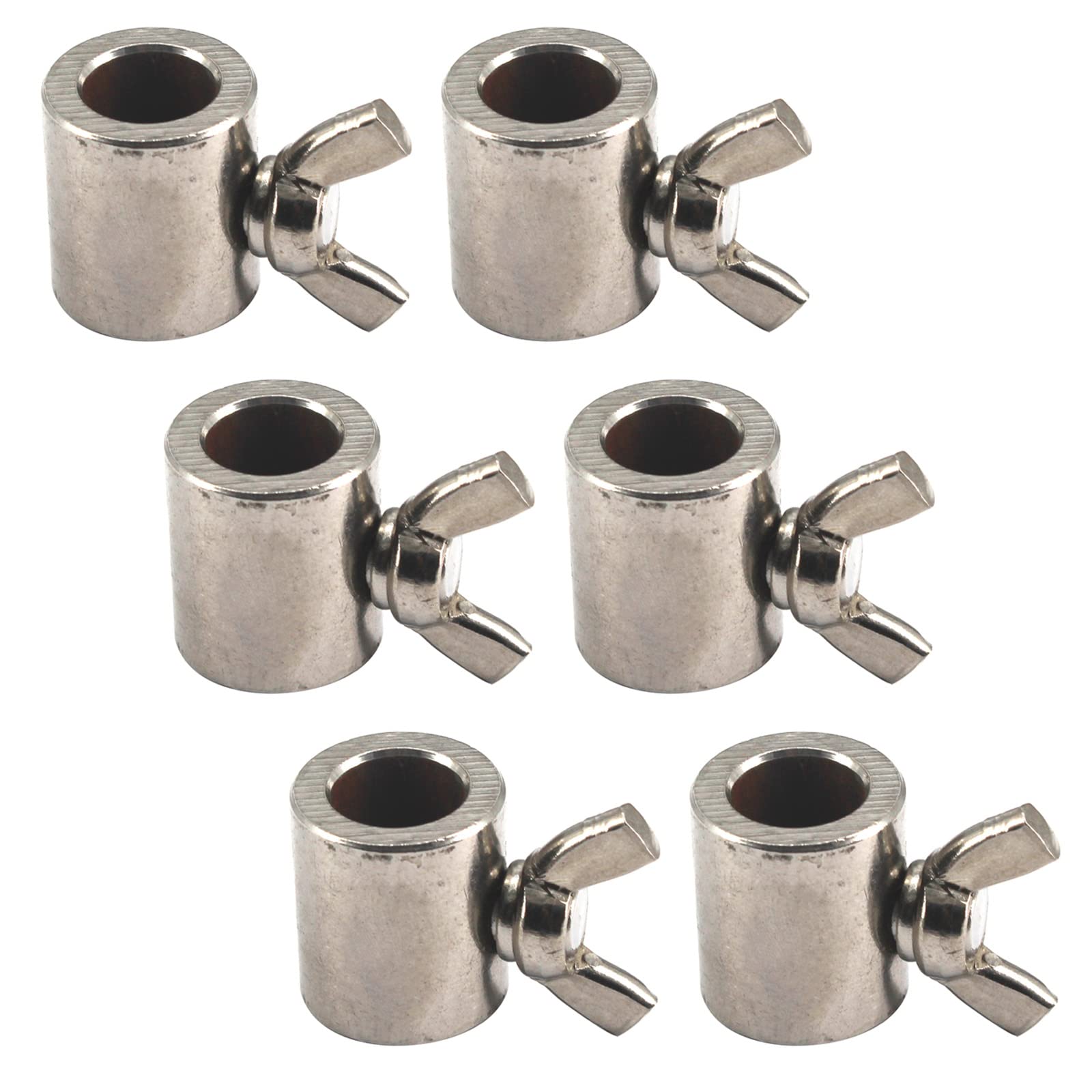 (6 Pack) M8 Stainless Steel 304 Wire Rope Clamp with Wing Nut - Heavy Duty Cable Clips for Marine, DIY Projects & Outdoor Use