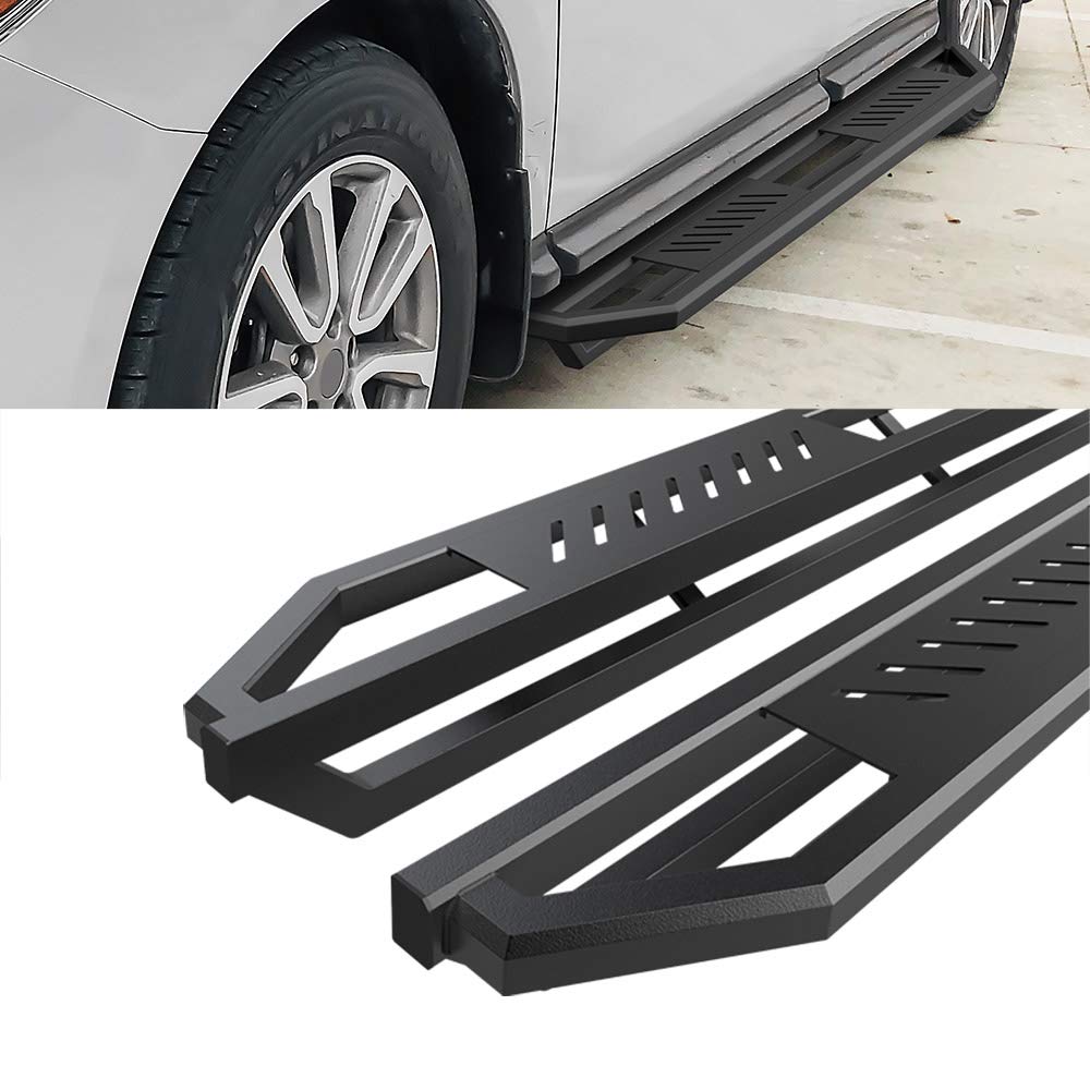 Premium HD Ridez Running Boards for Nissan Pathfinder 2013-2021 (Excluding Platinum) & Infiniti QX60 2013-2016 - Durable Aluminum Armor Nerf Bars with Anti-Slip Surface | Perfect for Off-Road Adventures, Family Trips & Enhanced Vehicle Style