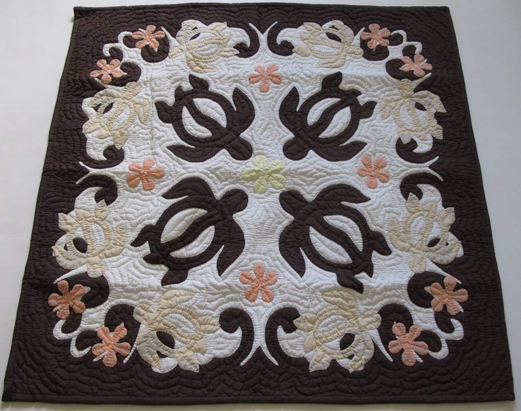 Handmade Hawaiian Quilt Wall Hanging & Baby Crib Blanket - 100% Cotton, 42