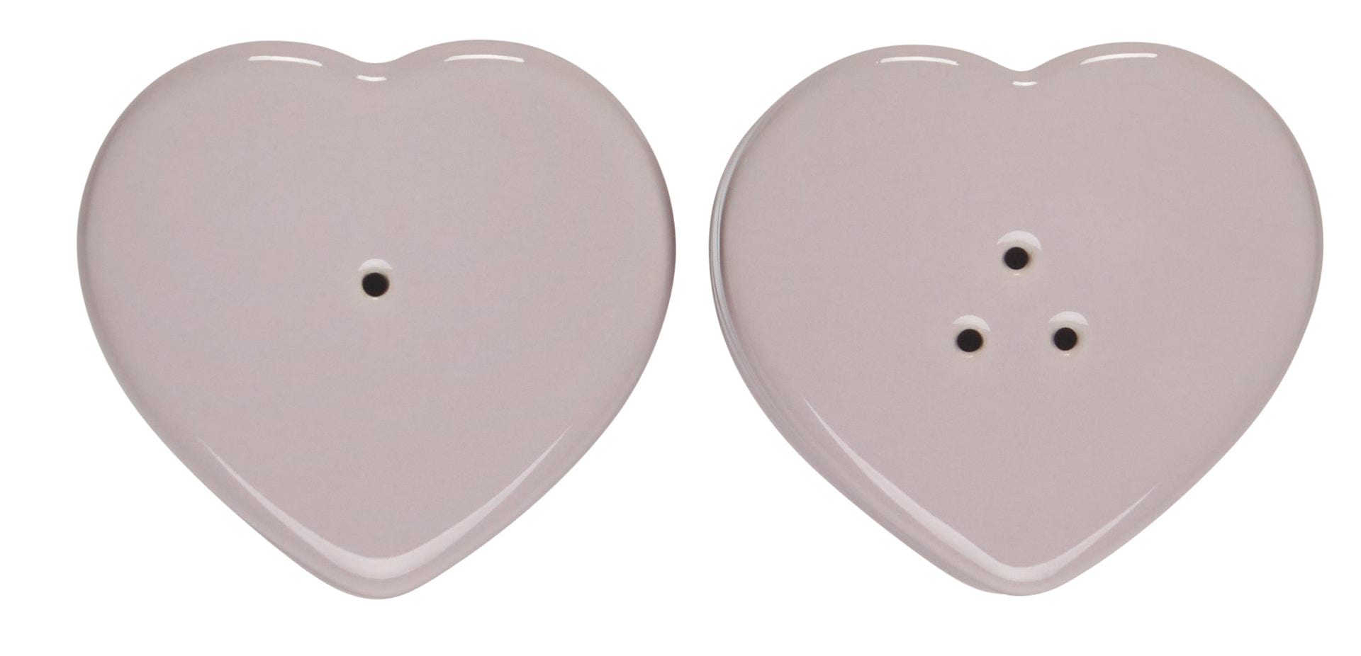 Le Creuset Heart-Shaped Salt and Pepper Shaker Set - 2-Piece Ceramic Spice Dispensers with Shallot Design - Perfect for Kitchen, Dining Table, and Valentine's Day Gift