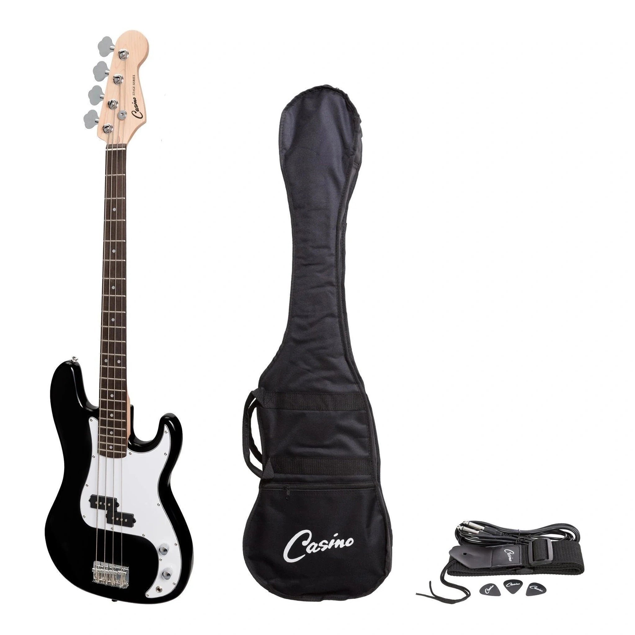 Casino P Style Electric Bass Guitar - Black | Professional Quality for Live Performances & Studio Recording