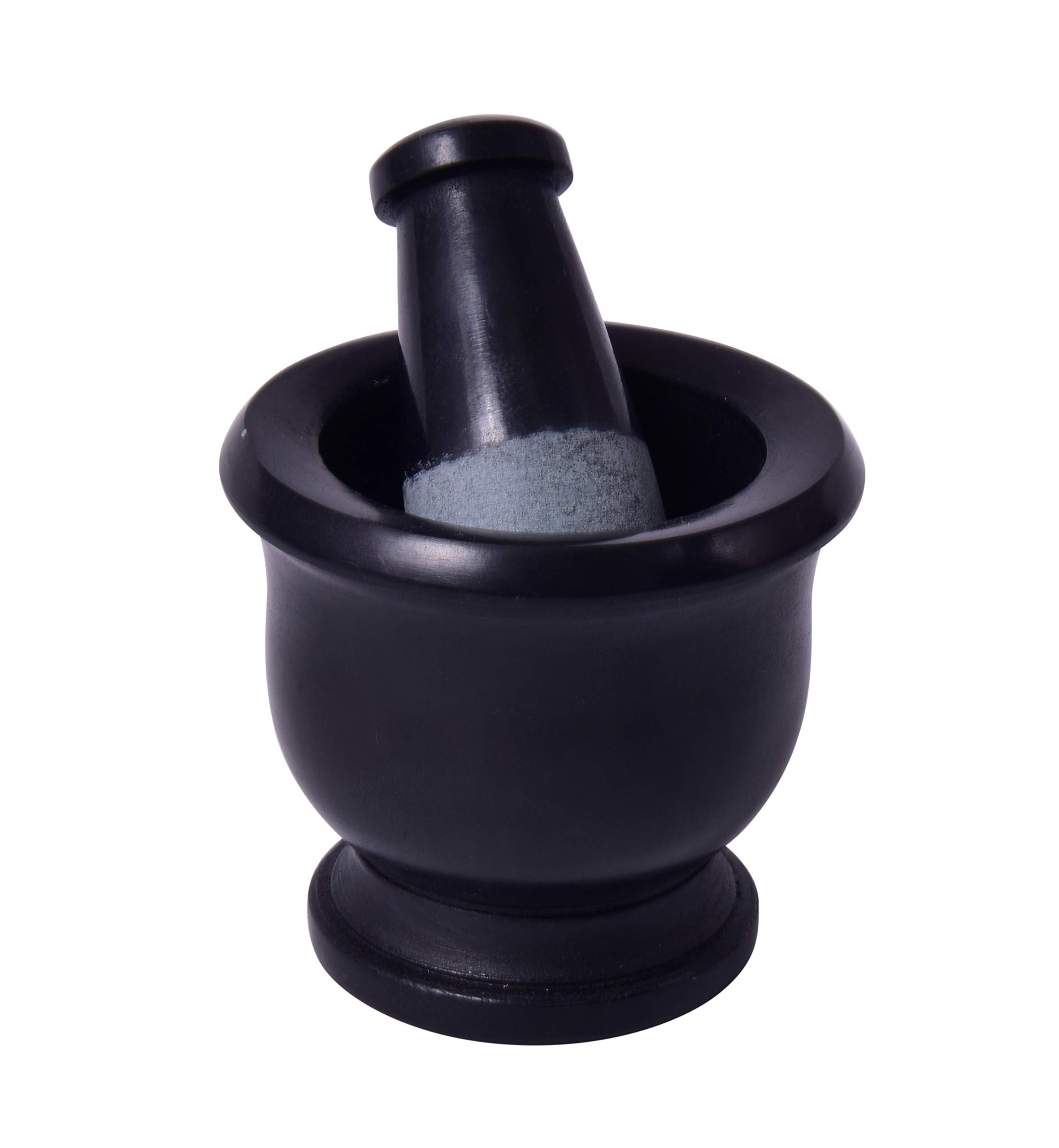 Diollo 2.5 Inch Granite Mortar and Pestle Set - Solid Marble Spice Grinder Bowl with Non-Slip Base - Perfect for Crushing Herbs, Spices, Garlic & Making Guacamole