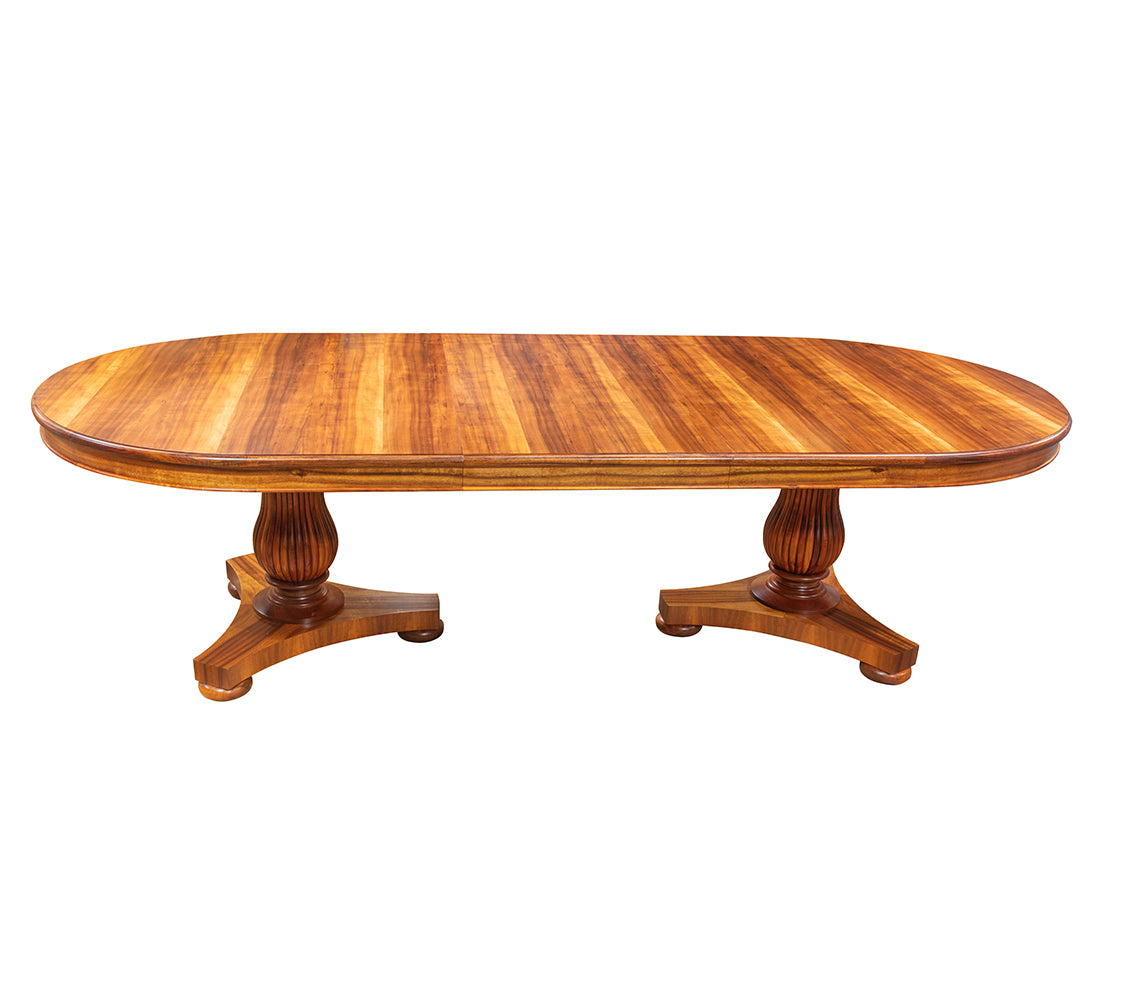 Martin Fluted Double Pedestal Dining Table - Modern Farmhouse Style 72 Inch Round Table for Dining Room, Kitchen, and Entertaining - Perfect for Family Gatherings and Dinner Parties