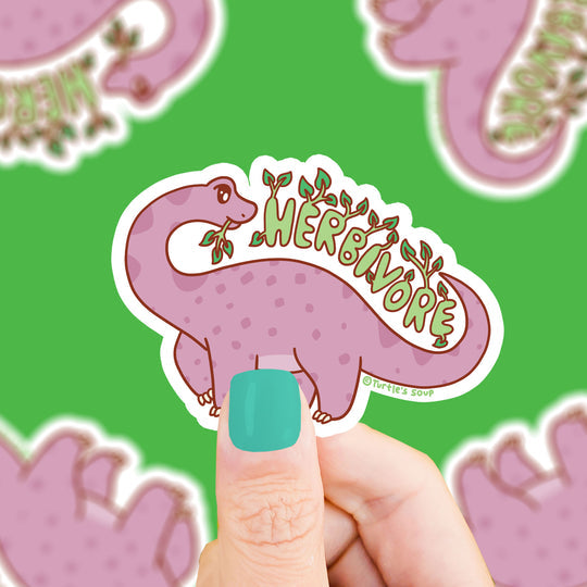 Herbivore Turtle Sticker - Cute Vegan Animal Decal for Laptops, Water Bottles & Eco-Friendly Gifts