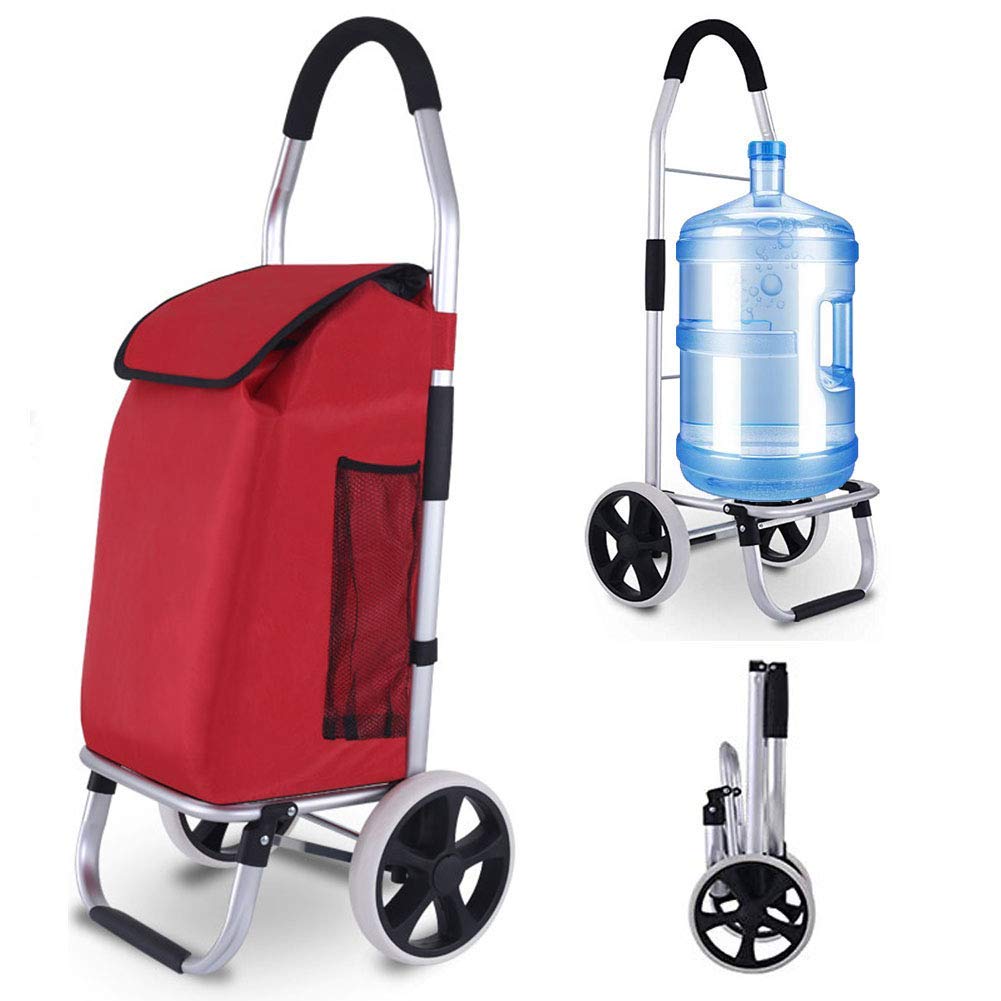 Foldable Collapsible Wagon Cart with Removable Waterproof Bag - Heavy Duty 2-Wheel Shopping Trolley for Groceries, Beach, Camping & Outdoor Activities - Compact Stair-Climbing Push Cart for Seniors & Kids