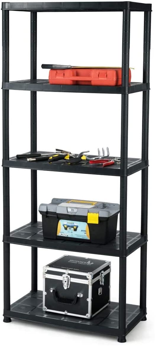 5-Tier Heavy Duty Plastic Storage Shelves - 36