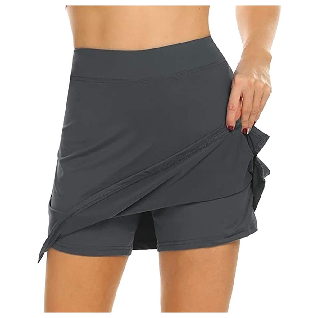 BADBOM Women's Lightweight Pleated Golf Skort - Active Performance Tennis & Running Skirt for Sports (White) - Perfect for Golf, Tennis, Running & Gym Workouts