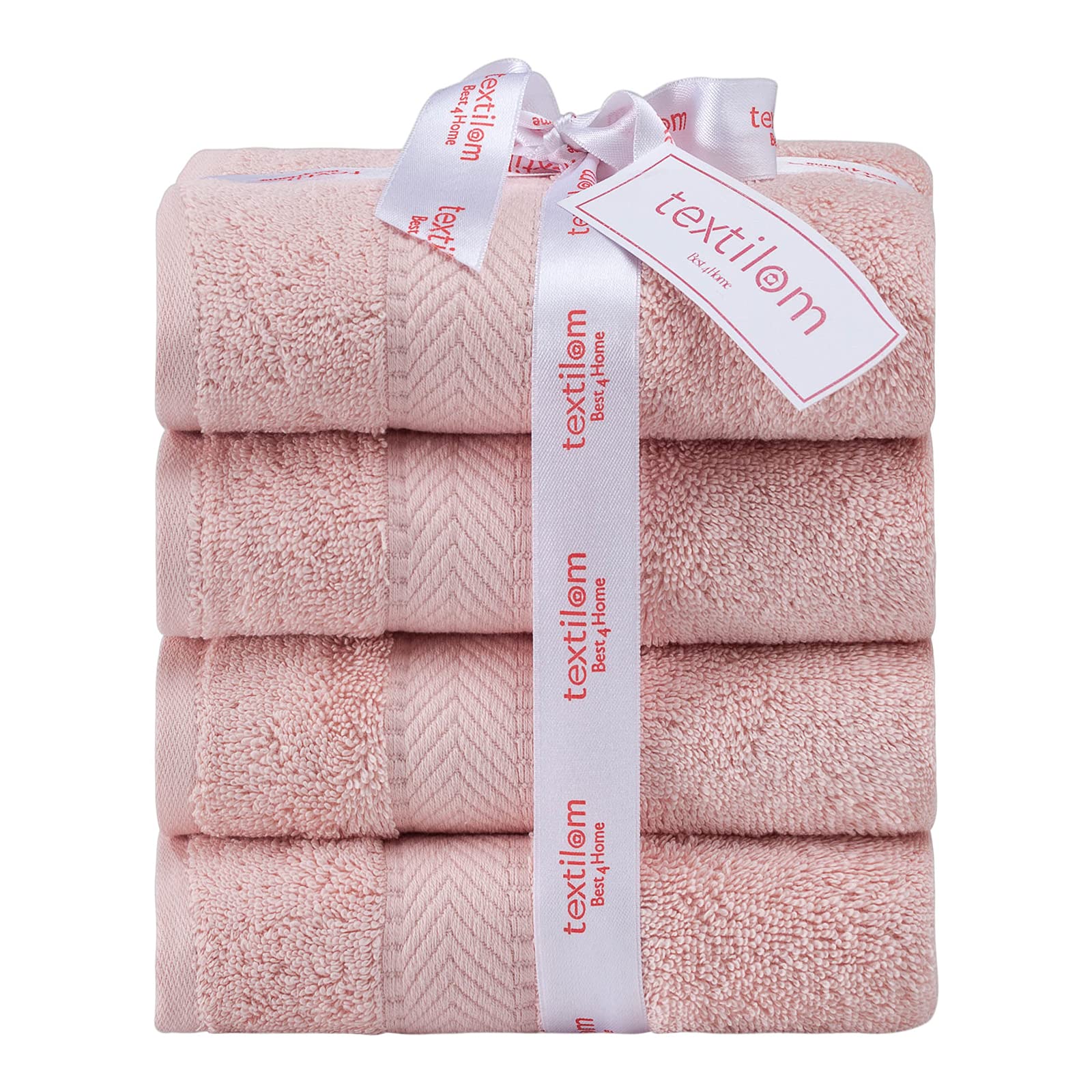 Premium 4-Piece Turkish Cotton Hand Towel Set - 100% Cotton, Ultra Soft & Absorbent Bath Towels for Bathroom & Kitchen (16x28 Inches) - Powder Blue - Perfect for Guest Bathrooms, Spas & Luxury Home Decor