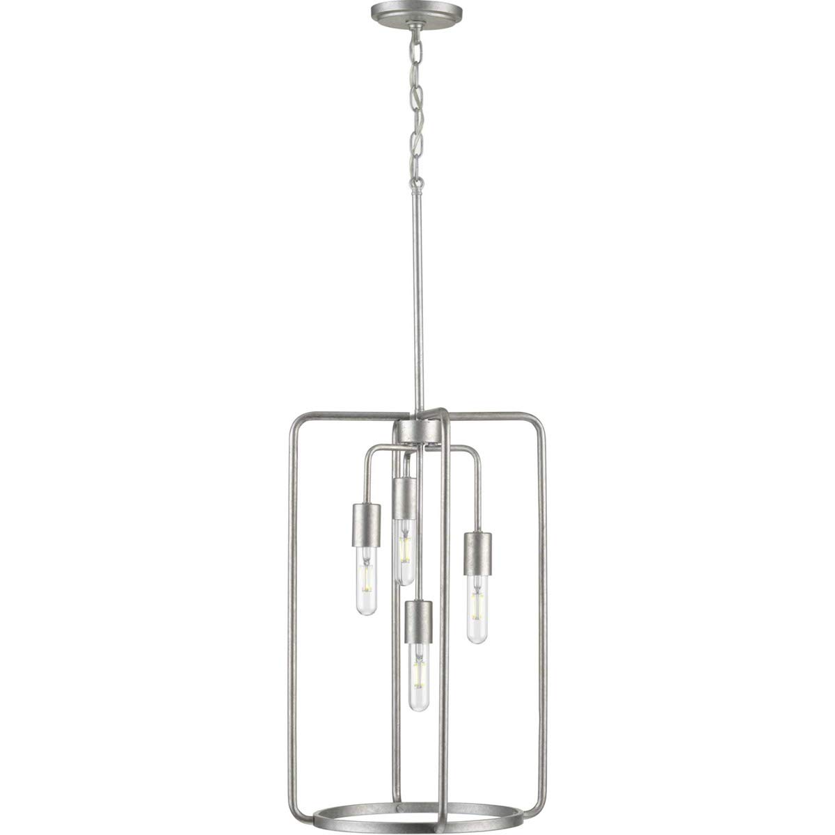 Progress Lighting Bonn Collection 4-Light Farmhouse Pendant Light - Galvanized Metal Finish for Kitchen Island, Dining Room or Entryway Lighting