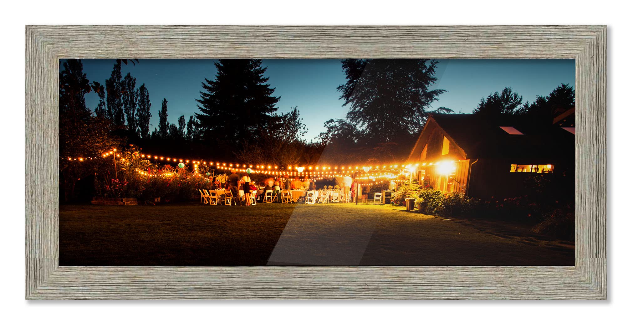 8x41 Gray Barnwood Picture Frame - Shatterproof UV Acrylic, Acid-Free Backing, Wall Hanging Hardware - Modern Wood Photo Frame for Family Portraits, Living Room Decor, Office Wall Art, Home Gallery Display