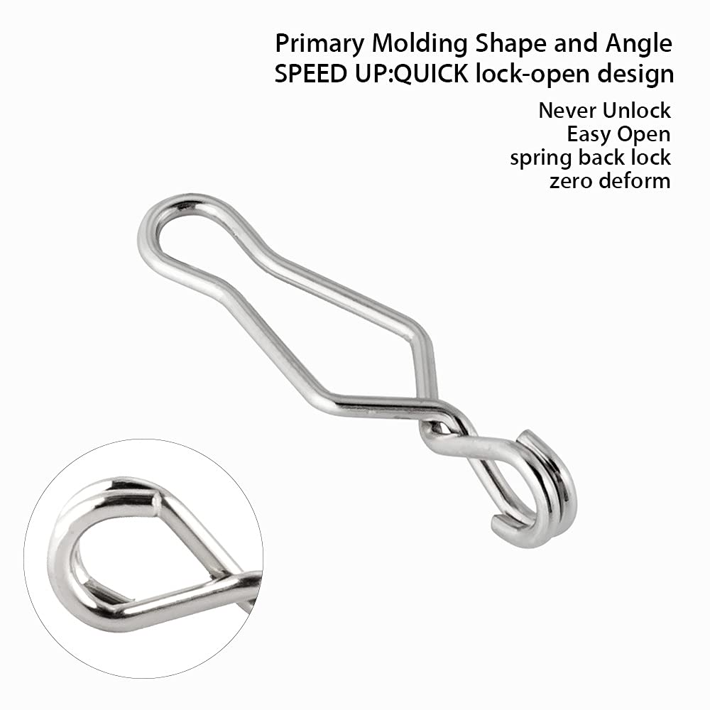 **Dr.Fish 20 Pack Stainless Steel Speed Clips - Quick Change Lure Clips for Topwater & Freshwater Fishing - Ideal for Crankbaits, Snaps & Quick Tackle Changes**    *(Perfect for Bass, Trout & Saltwater Fishing - Easy to Use & Durable for All Fishing Conditions)*