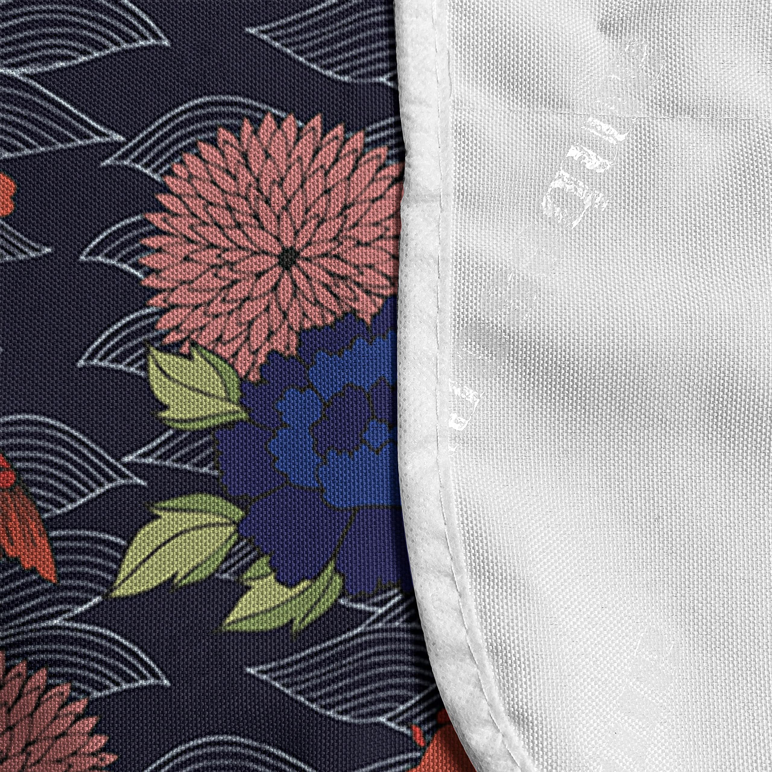 Ambesonne Japanese Koi Fish Microwave Cover - Traditional Carnation Flower & Leaf Design, Waterproof Kitchen Organizer with Pockets, 36