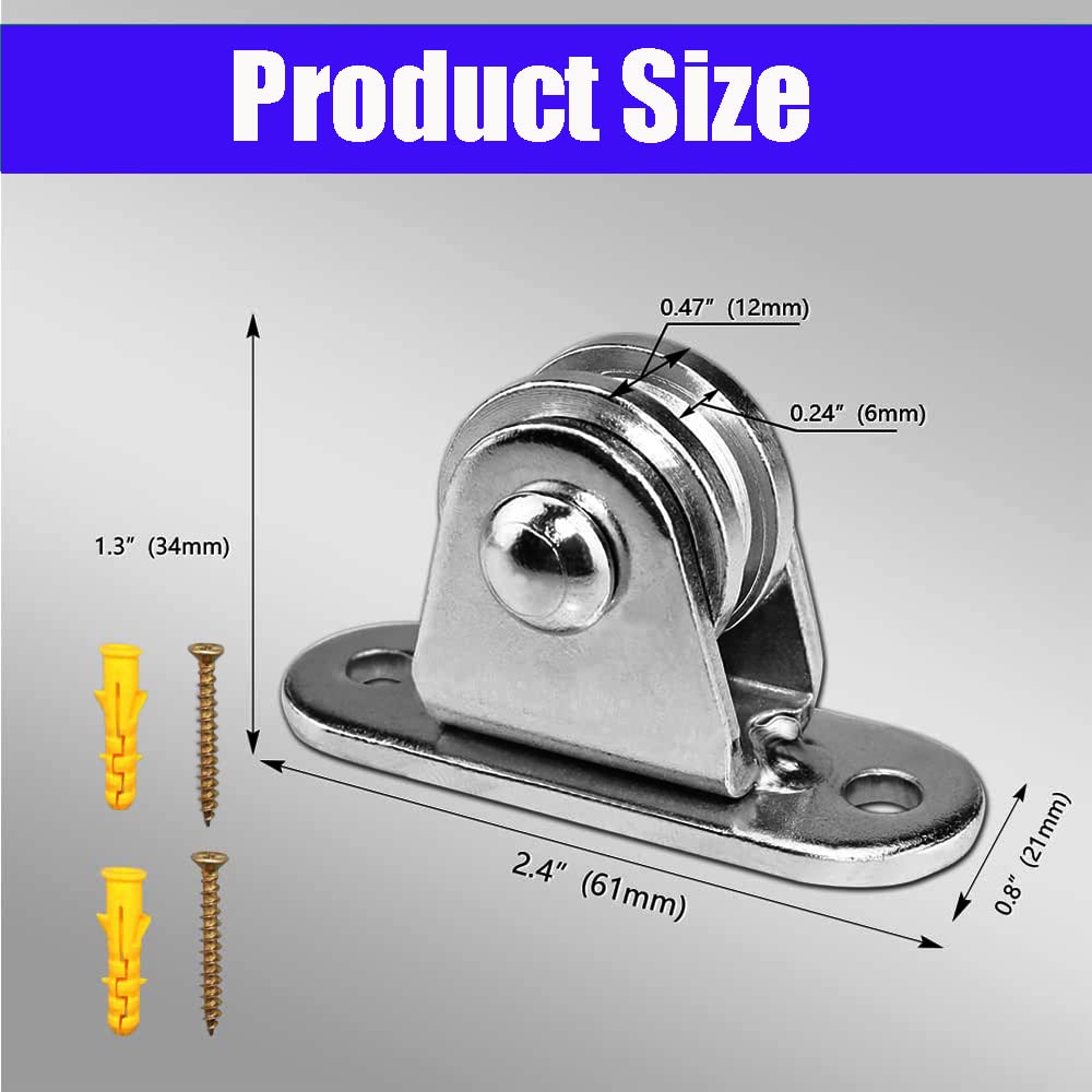 304 Stainless Steel Silent Pulley Block - Single Super Quiet Detachable Duplex Bearing for Cord Material Handling, DIY Kits & Home Moving (6 Pack) - Perfect for Garage Storage, Window Blinds & Heavy Duty Rope Systems