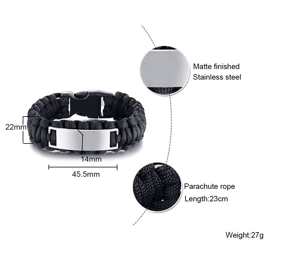 Christian Jewelry for Men & Women - Inspirational Cross Jesus Bible Verse Engraved Rope Bracelet (Brown/Black) - Perfect for Religious Gifts, Daily Wear & Faith Inspiration