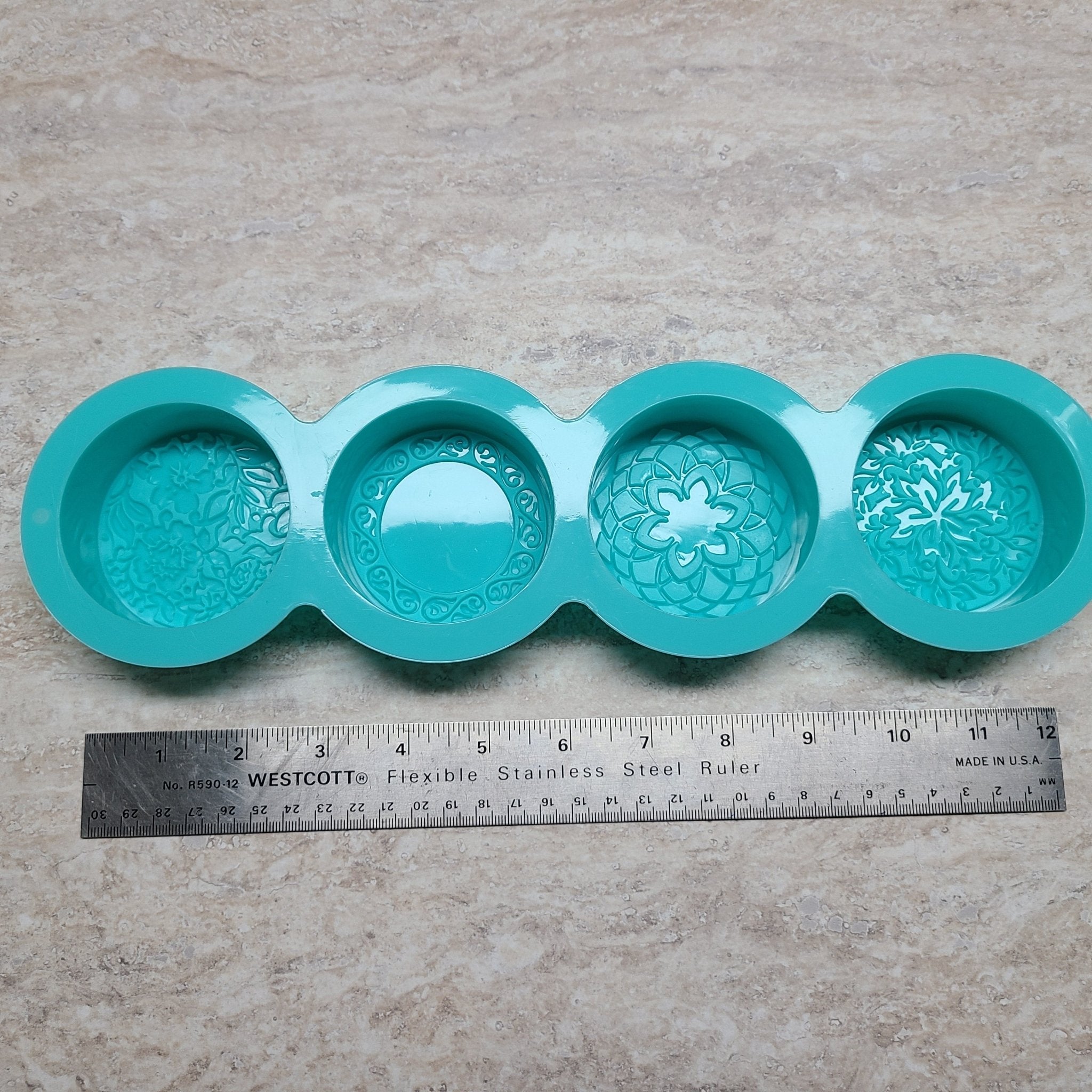 4-Cavity Silicone Soap Mold for DIY Handmade Soap Making - Perfect for Bath Bombs, Candles, Resin Crafts & Home Decor